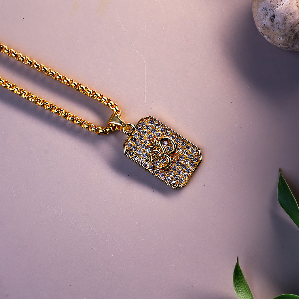 Gold Plated Om Diamond Pendant