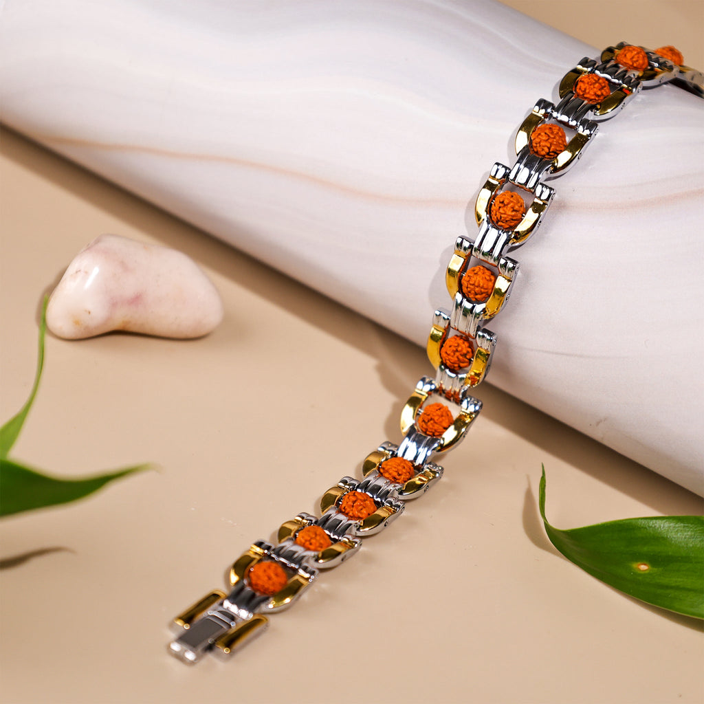 PanchMukhi Rudraksha Bracelet (IGP Gold & Silver Plating)