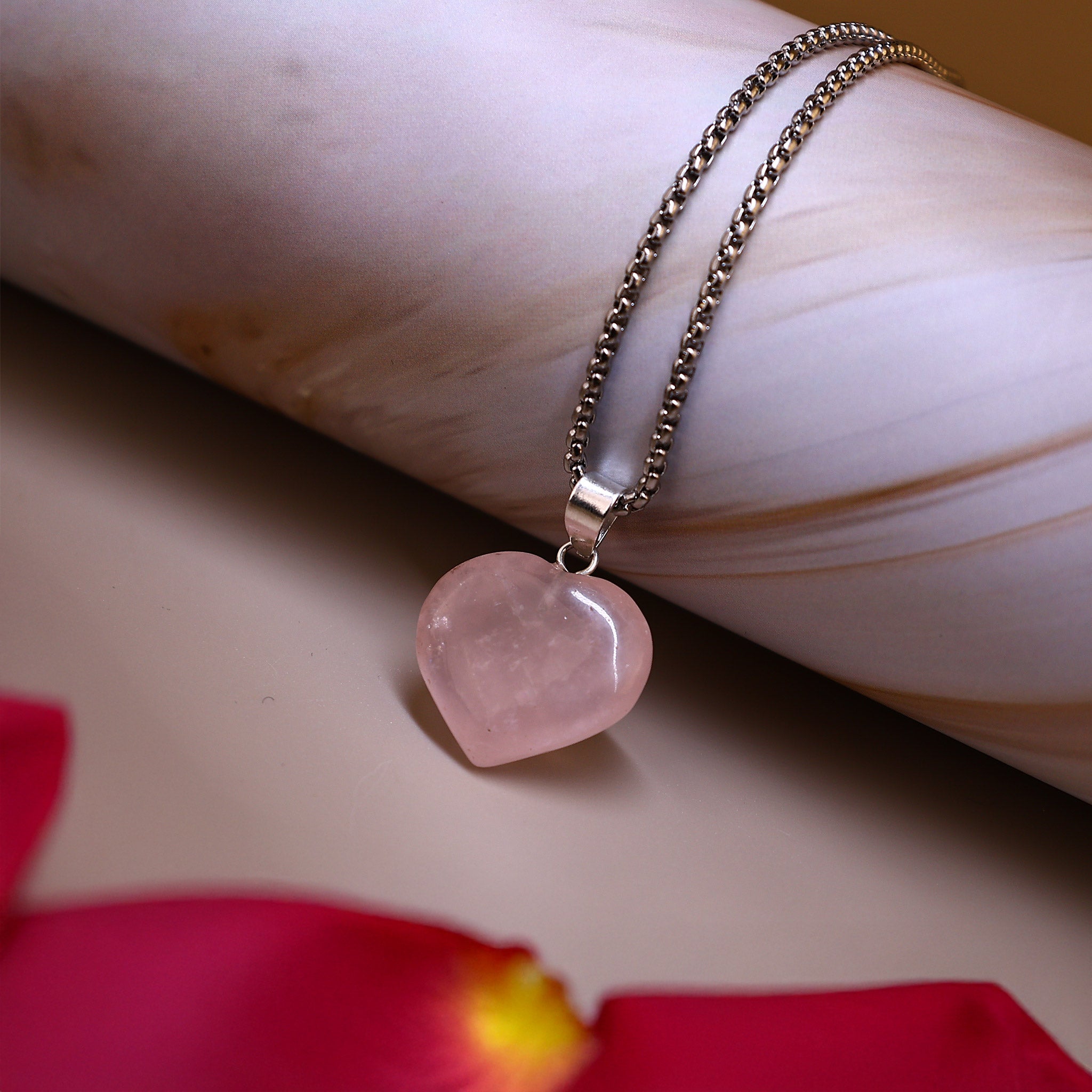 Rose Quartz Heart Pendant
