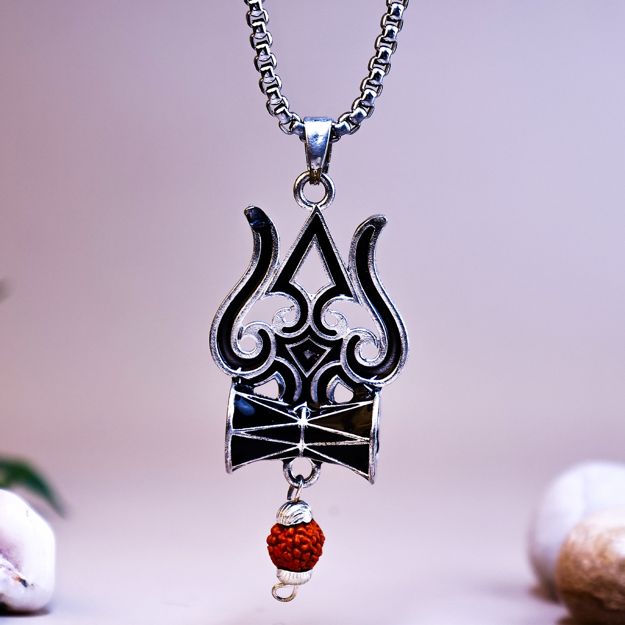 Trishul, Damru & Rudraksha Pendant