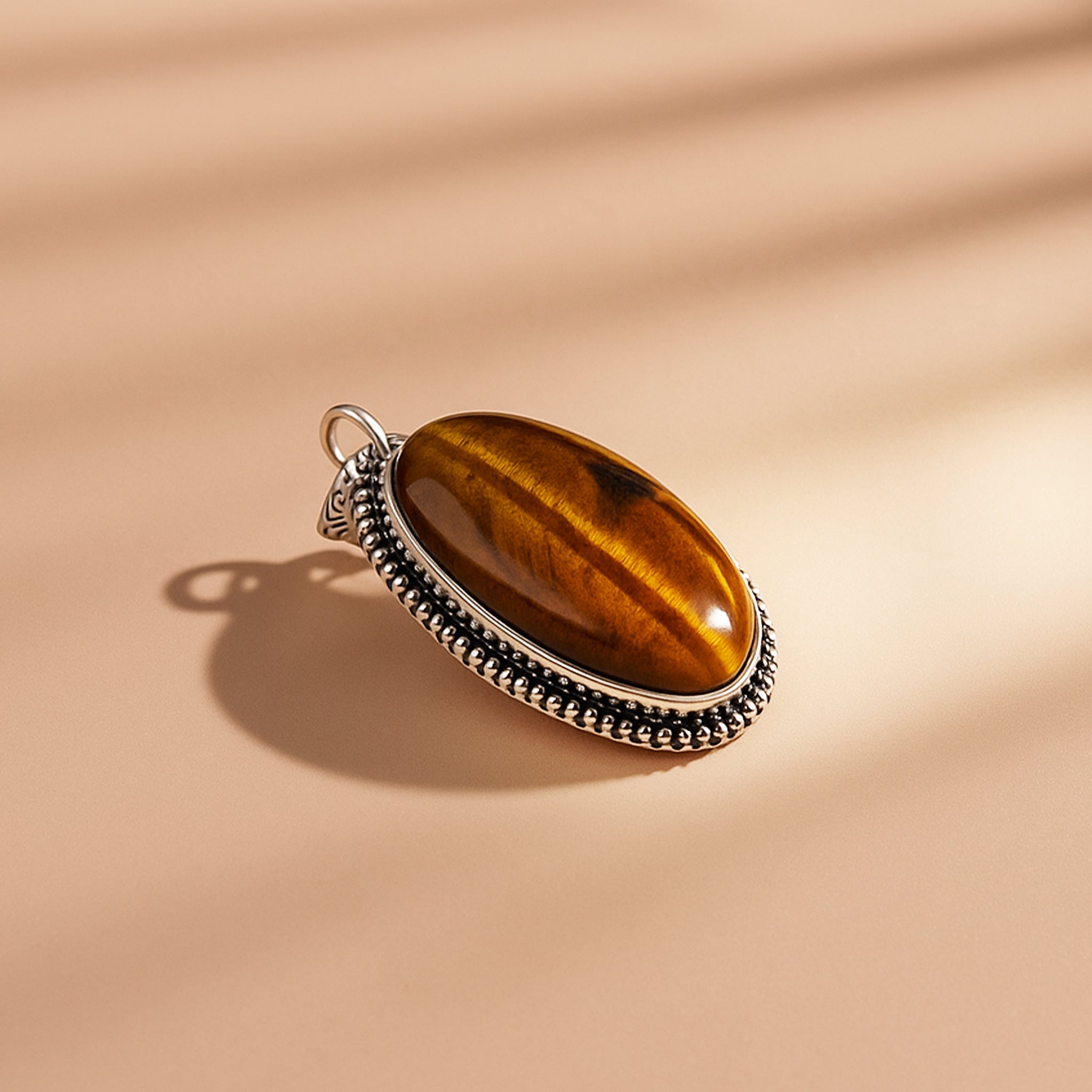 Tiger Eye Oval Stone Pendant