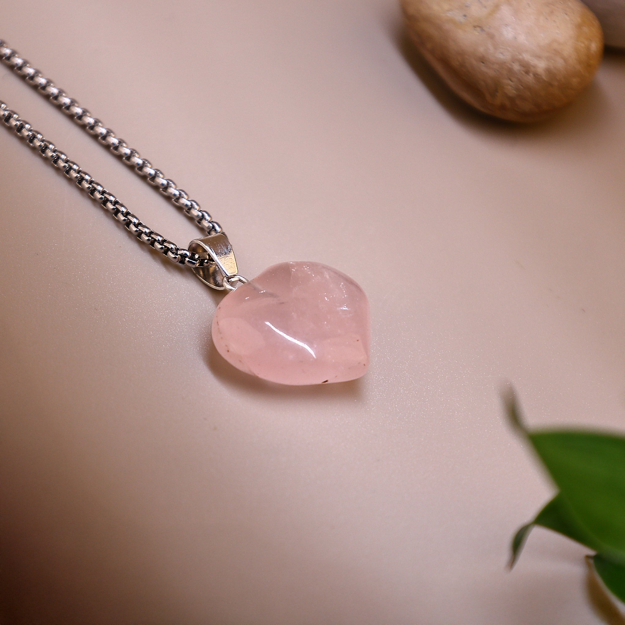 Rose Quartz Heart Pendant
