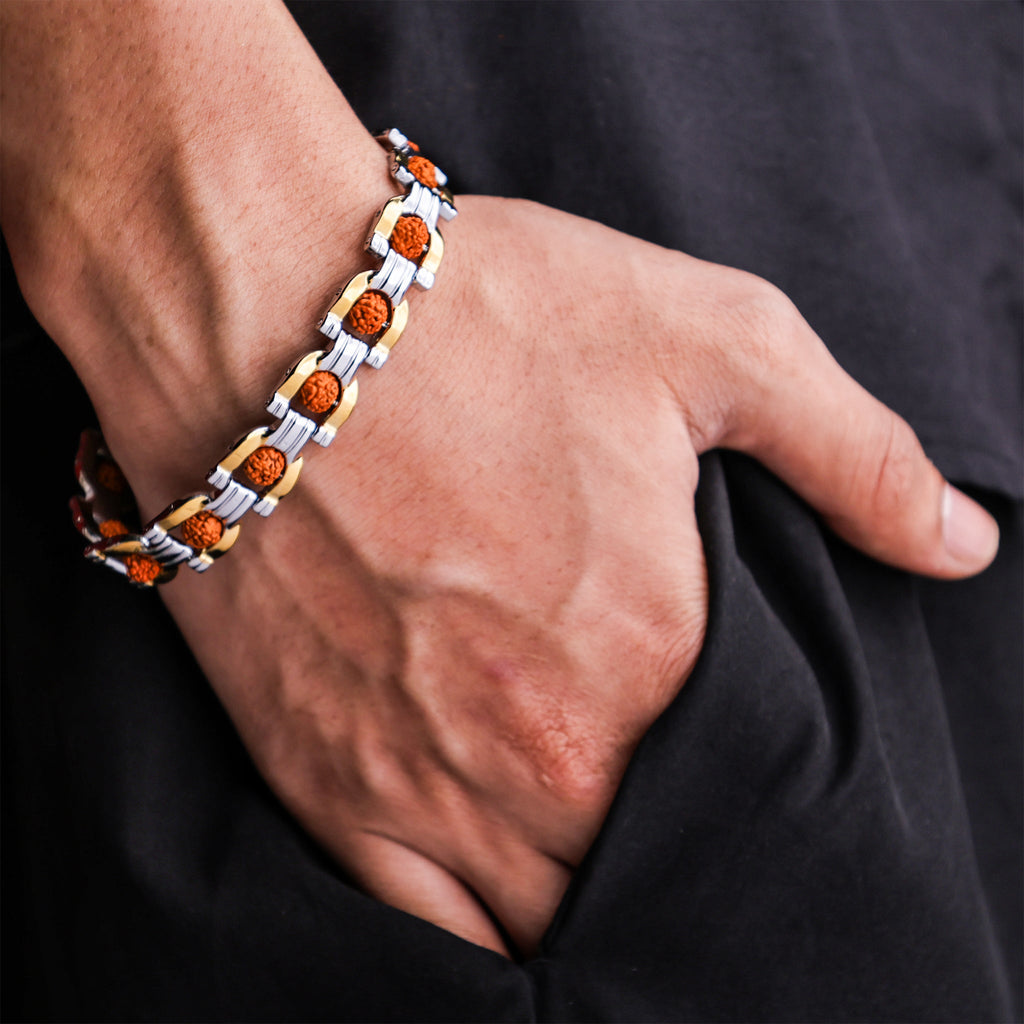 PanchMukhi Rudraksha Bracelet (IGP Gold & Silver Plating)