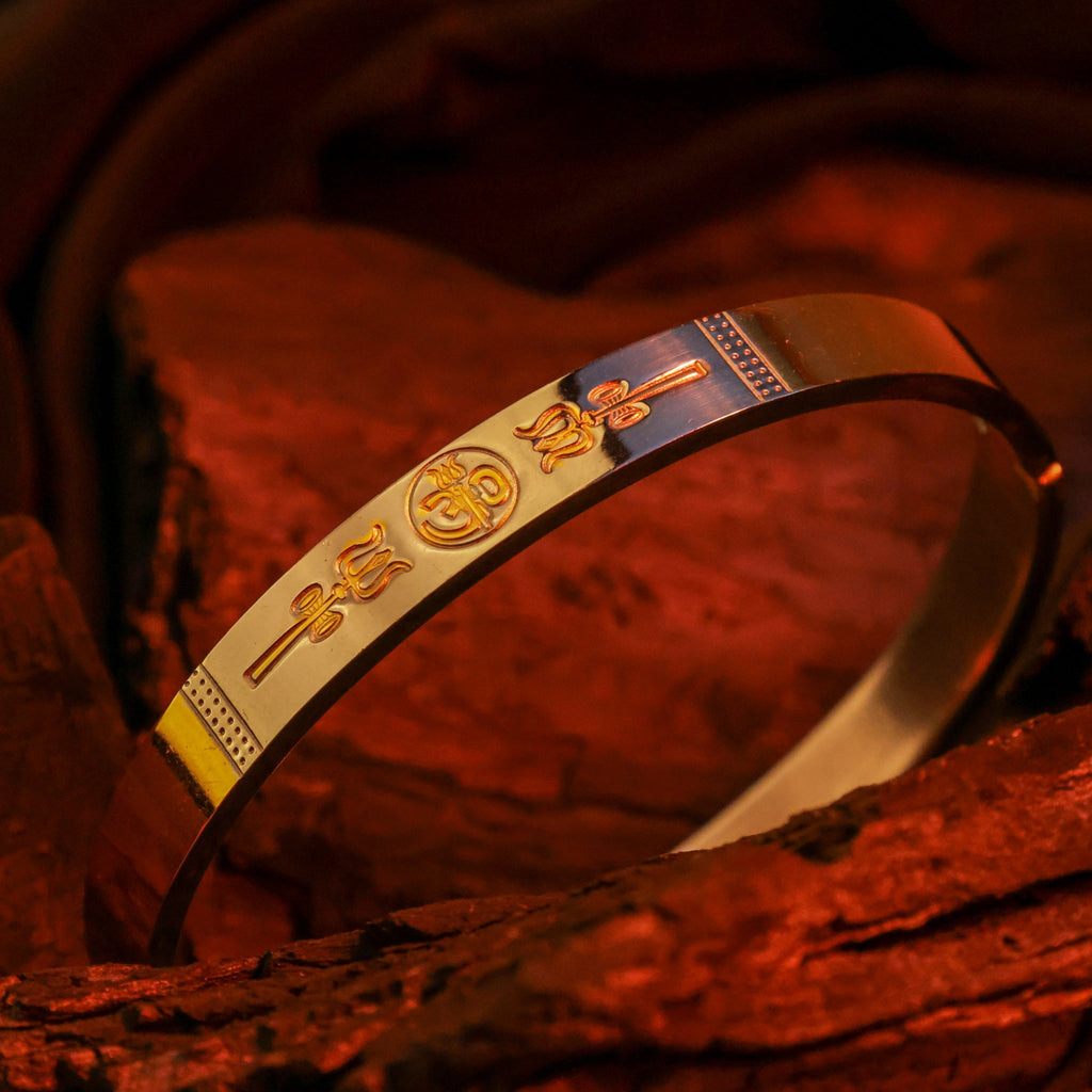 Om Trishul Kada (IGP Gold & Silver Plating)