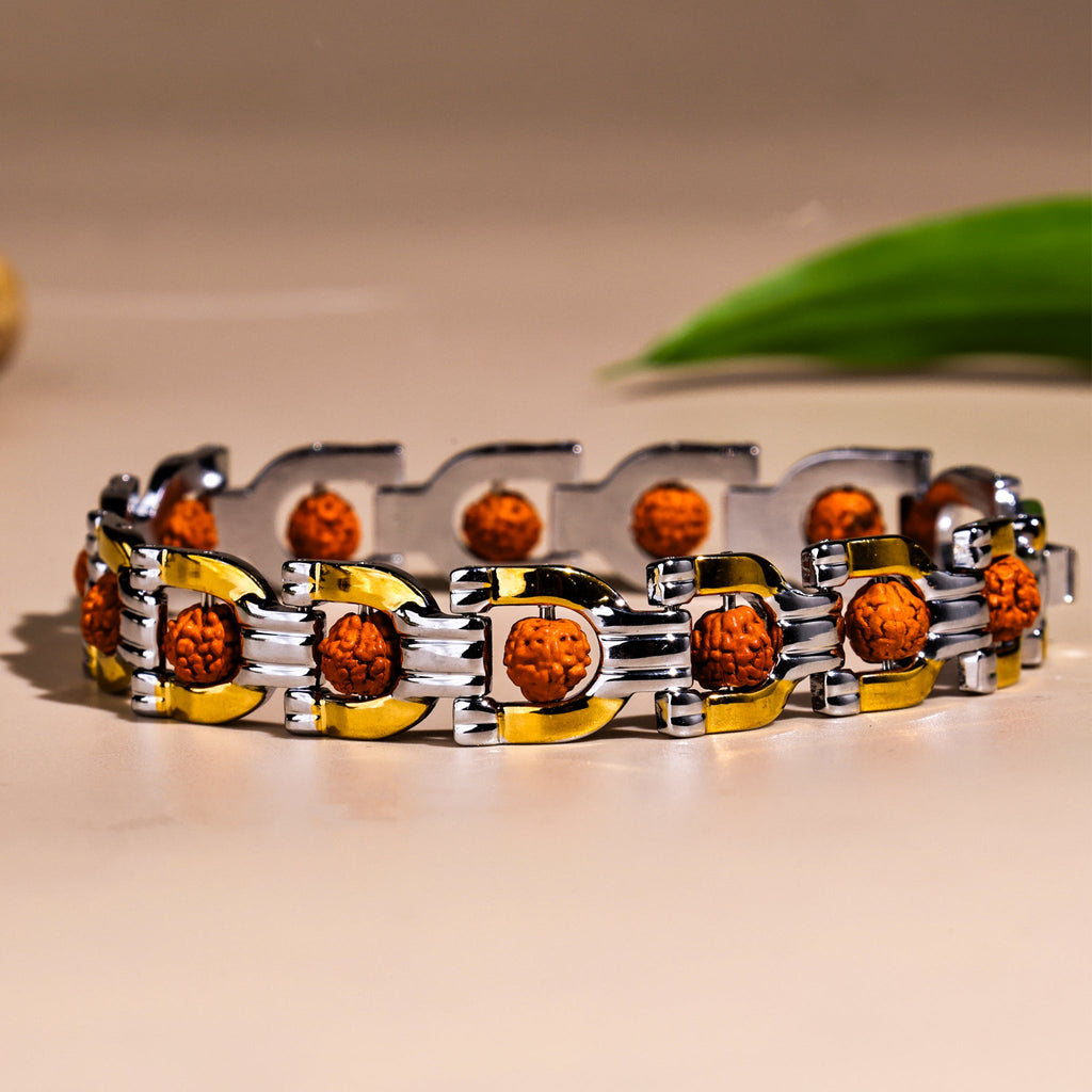 PanchMukhi Rudraksha Bracelet (IGP Gold & Silver Plating)