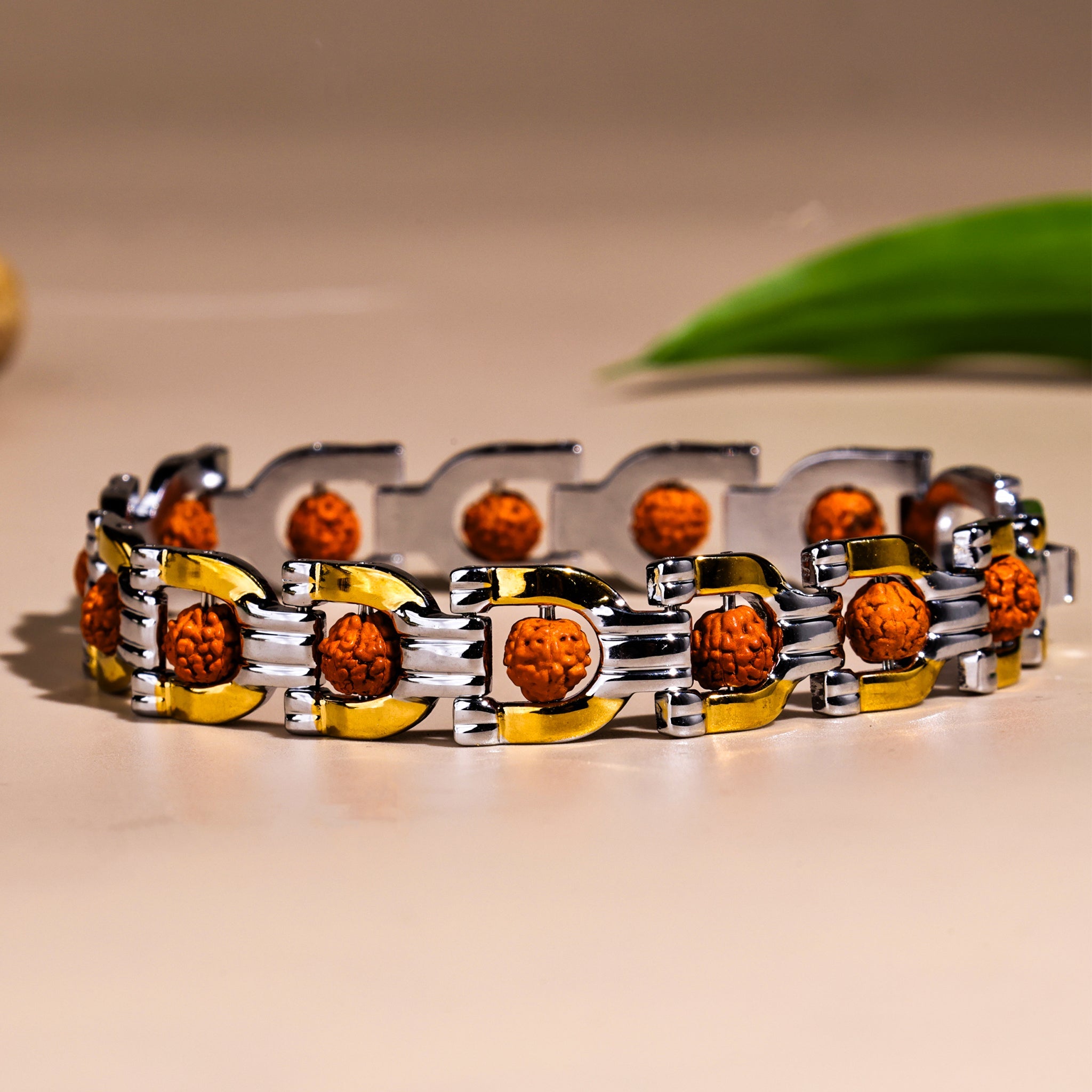 PanchMukhi Rudraksha Bracelet (IGP Gold & Silver Plating)