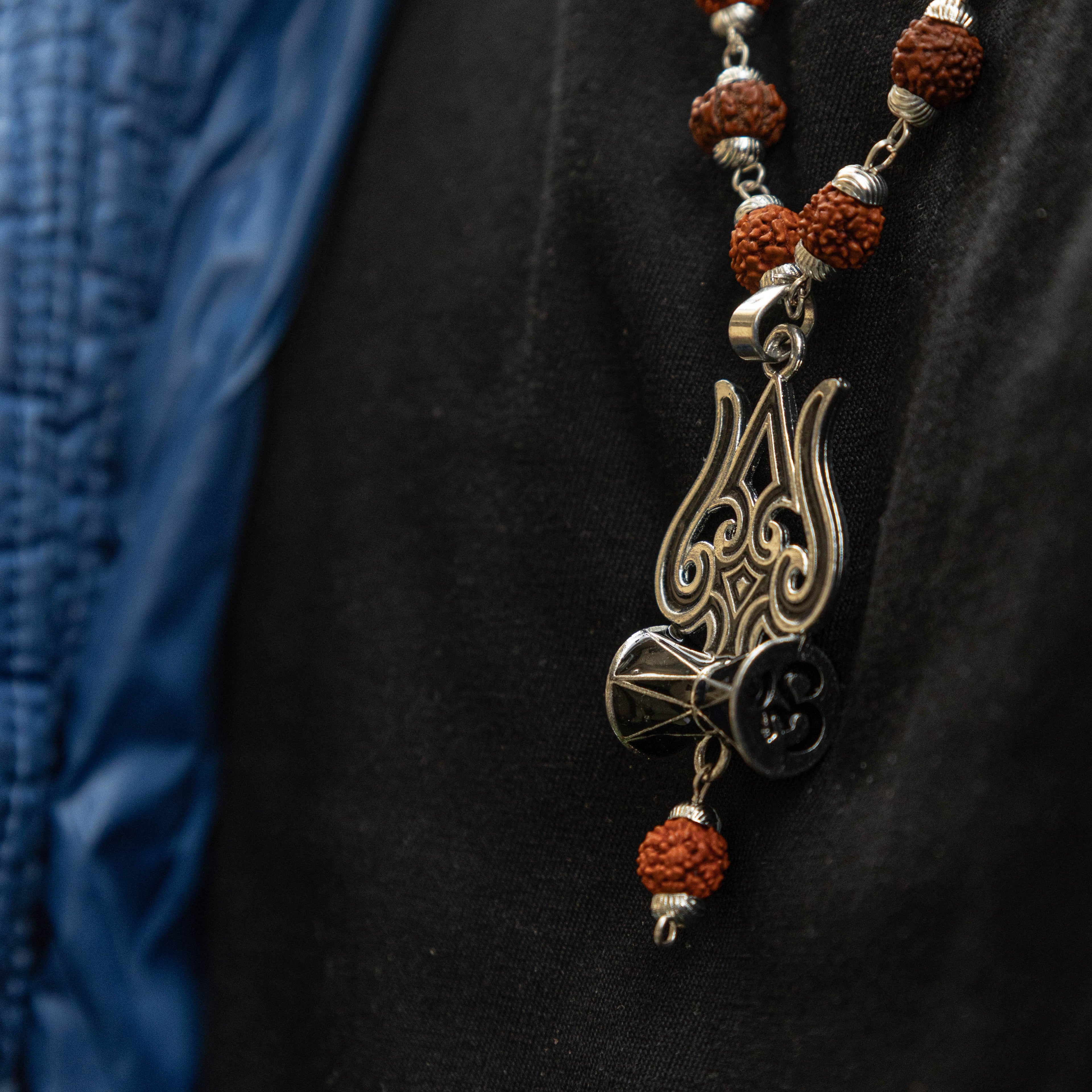 Trishul, Damru & Rudraksha Pendant