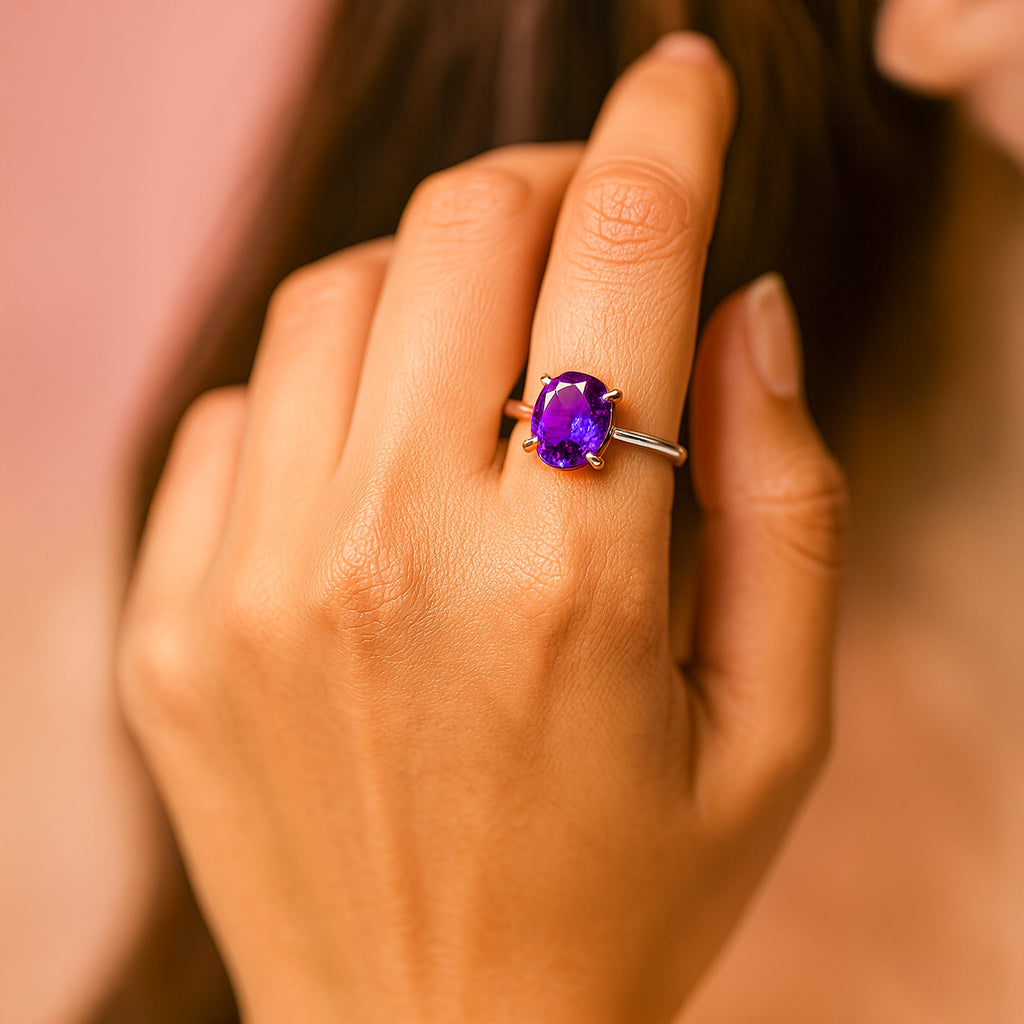 Attract Luck, Enhance Intuition, Improve Health & Skin: Amethyst Ring
