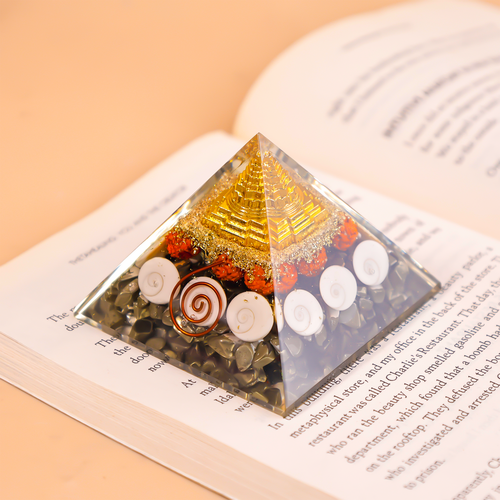 Laxmi & Vishnu with Pyrite Pyramid