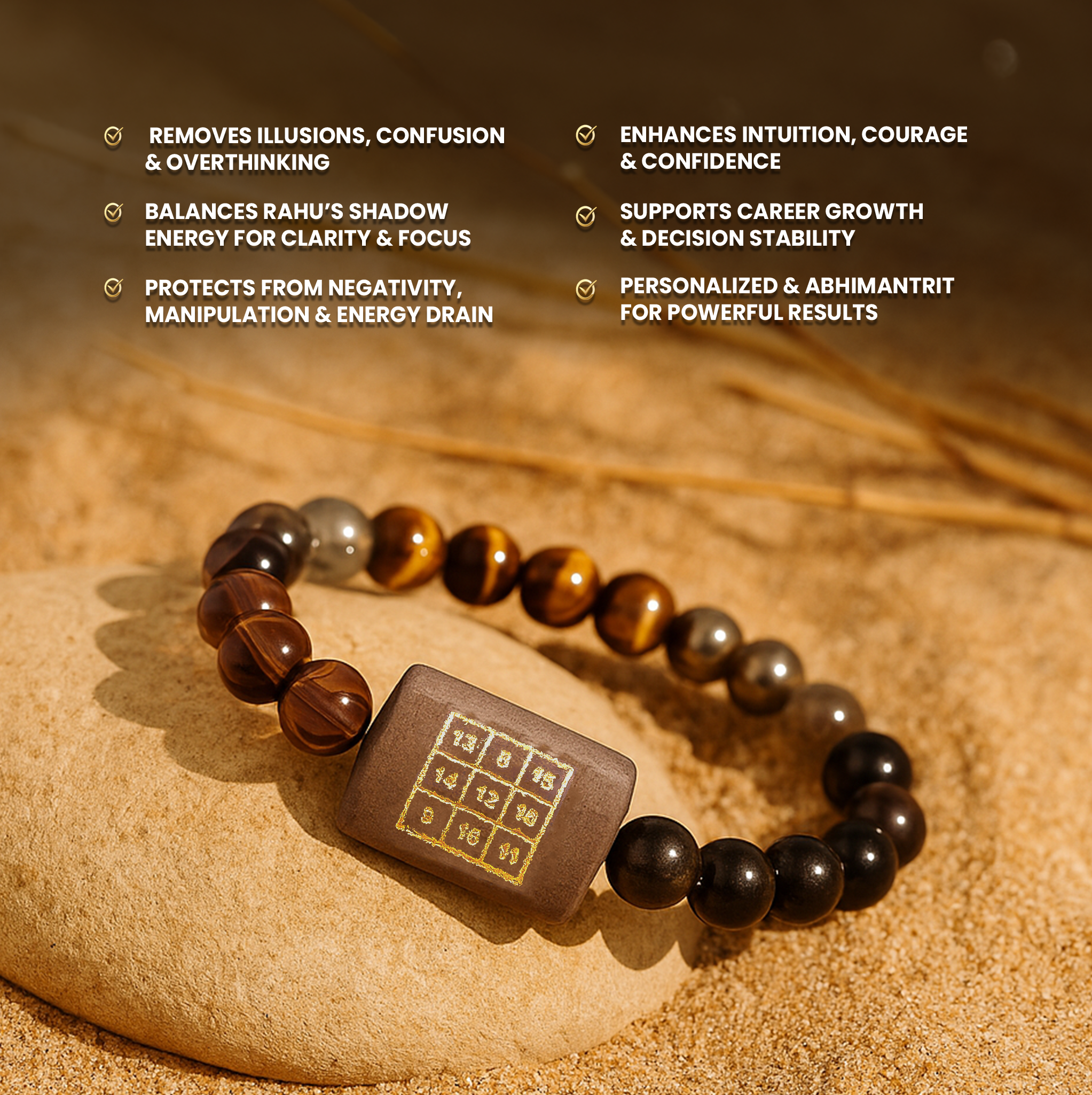 Rahu Yantra Bracelet - Raato-Raat Success & Andha Paisa