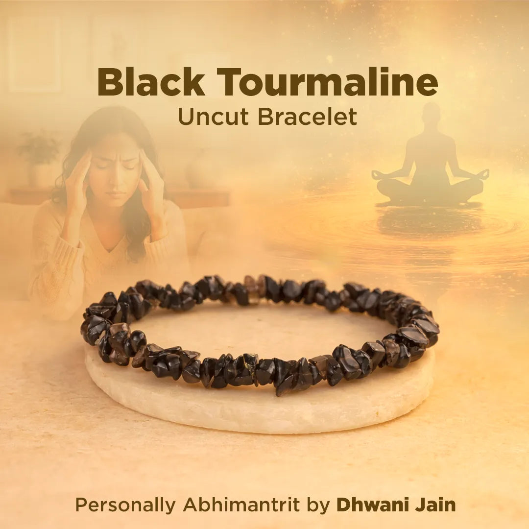 Protect from Psychic attacks & Negative Energy: Black Tourmaline Uncut Bracelet