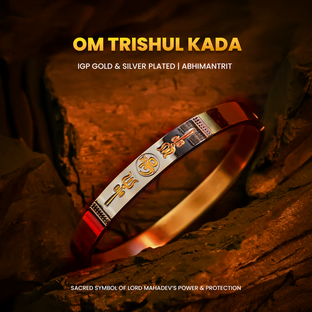Om Trishul Kada (IGP Gold & Silver Plating)