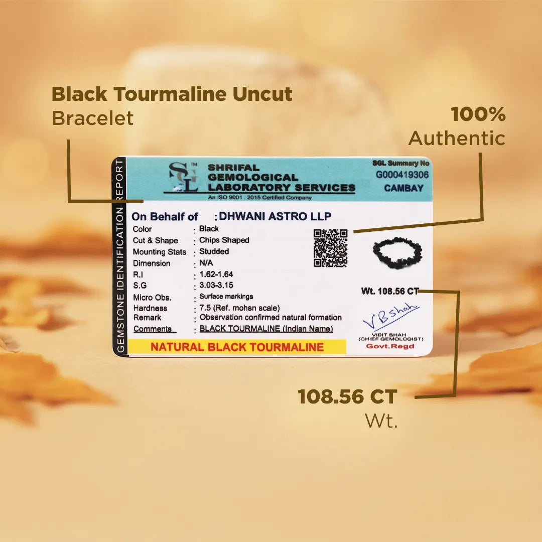 Protect from Psychic attacks & Negative Energy: Black Tourmaline Uncut Bracelet