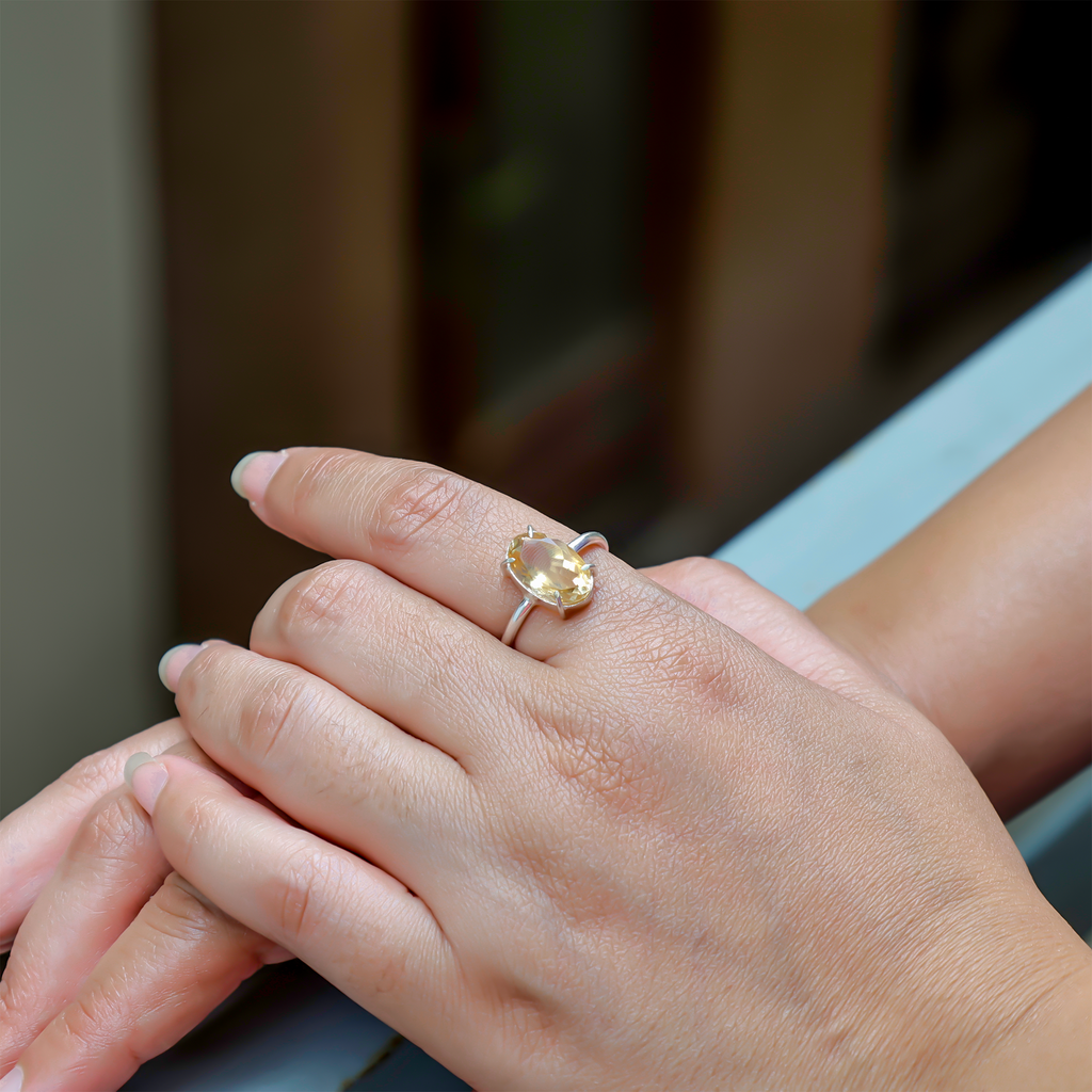 High Financial Status, Success in Job & Profession: Yellow Citrine Ring
