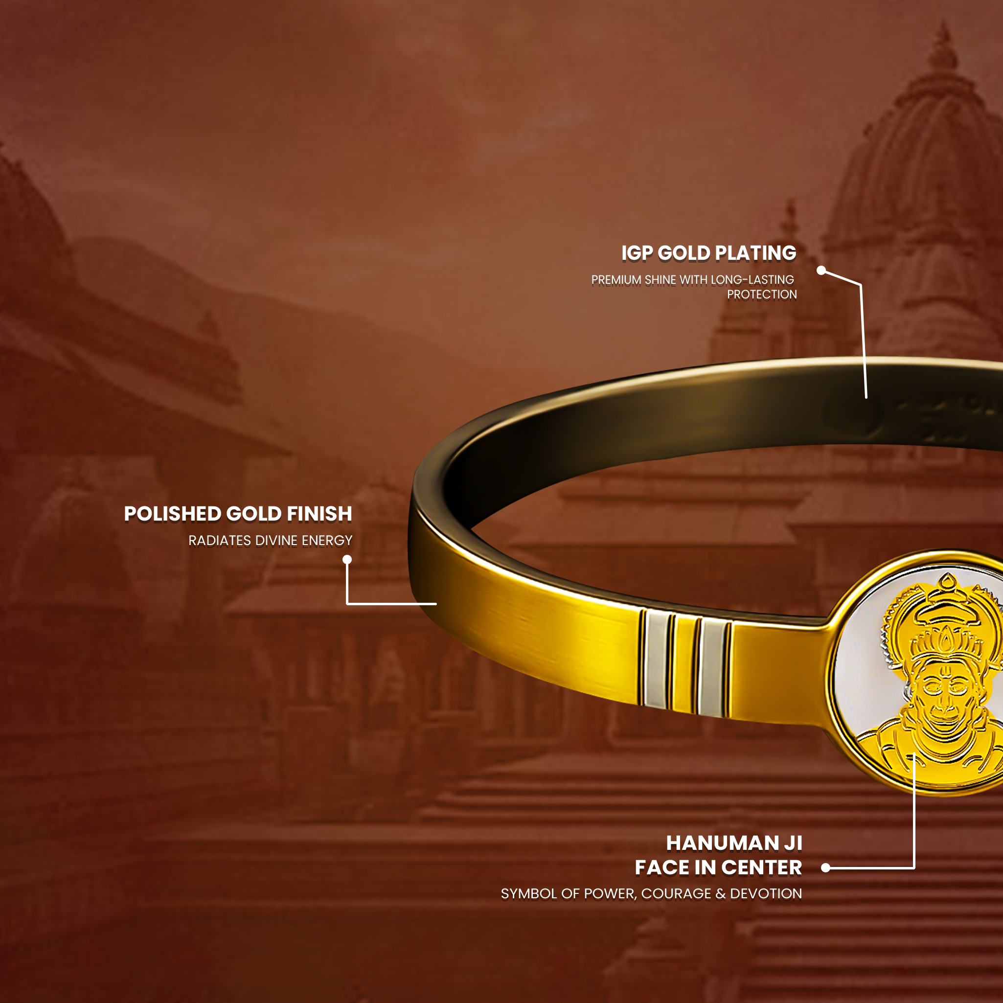 Hanuman Raksha Kada (IGP Gold Plating)