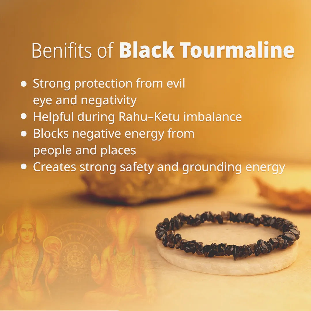 Protect from Psychic attacks & Negative Energy: Black Tourmaline Uncut Bracelet