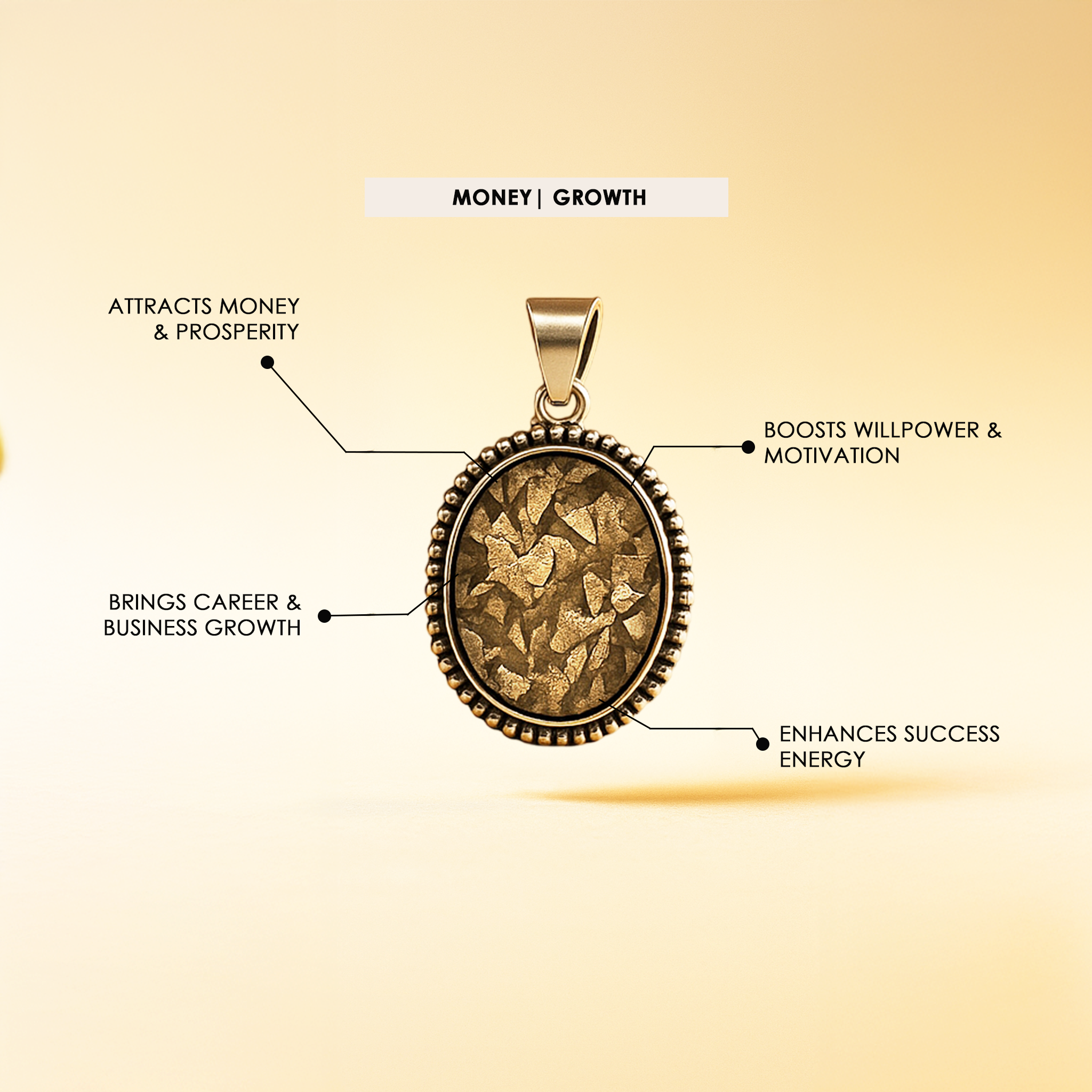 Raw Pyrite Pendant for Wealth & Money