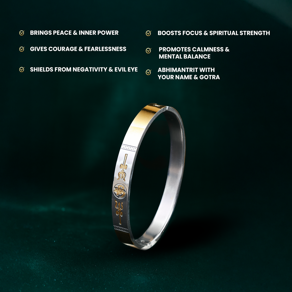 Om Trishul Kada (IGP Gold & Silver Plating)