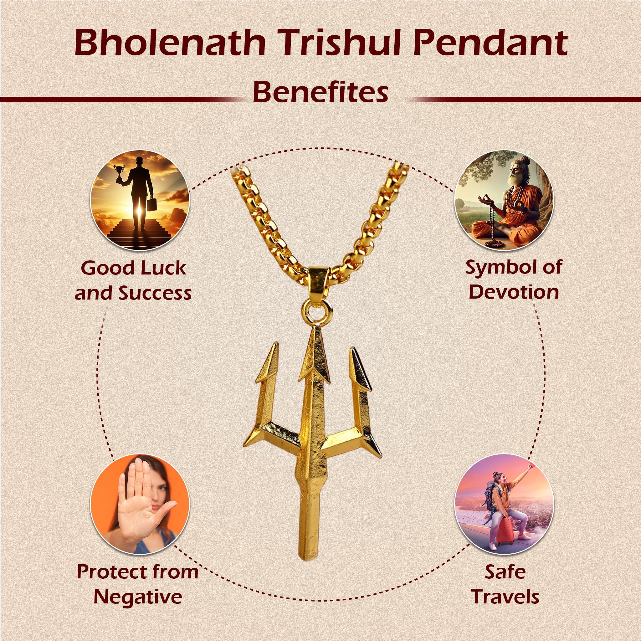Bholenath Trishul Pendant