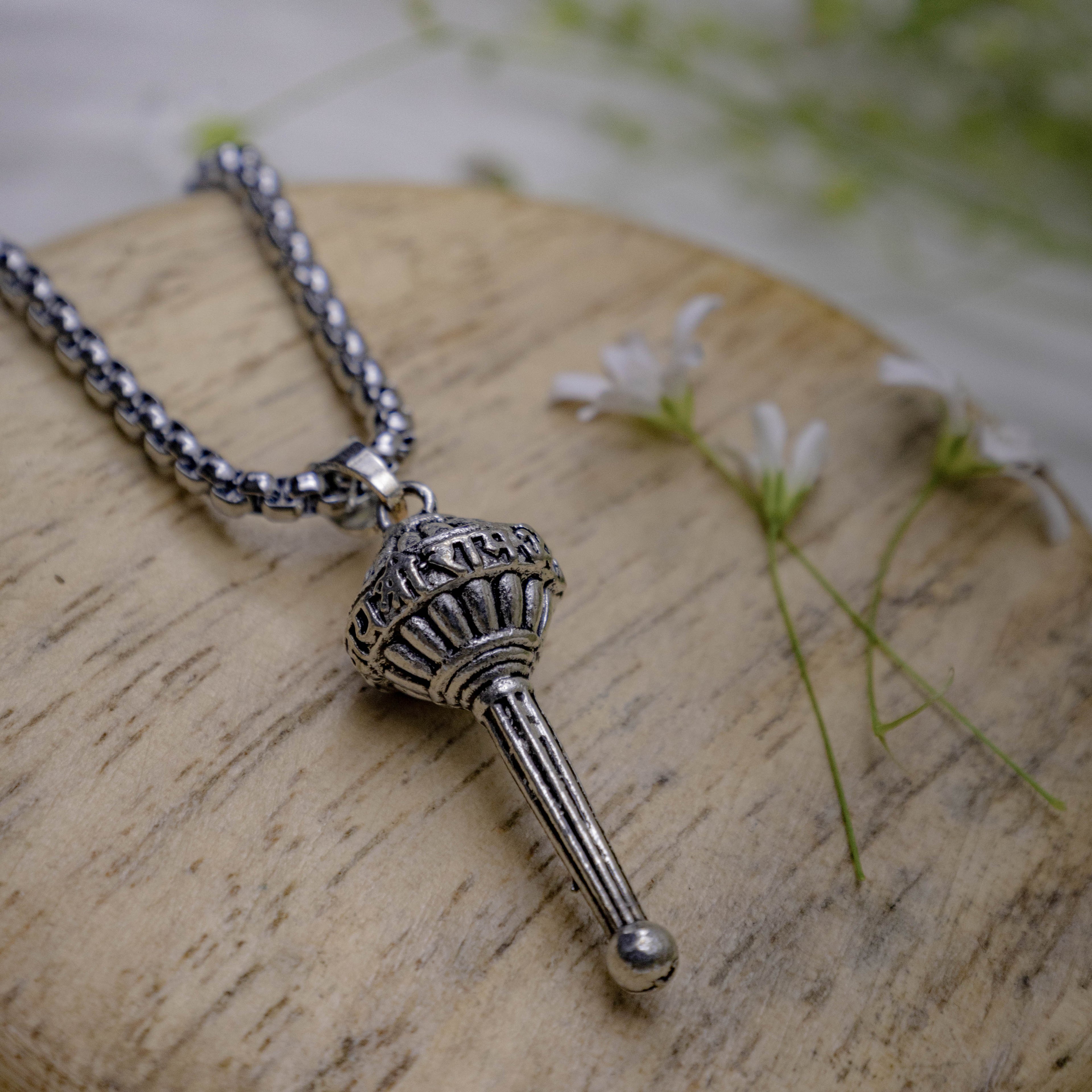 Silver Hanuman Ji Gada Pendant