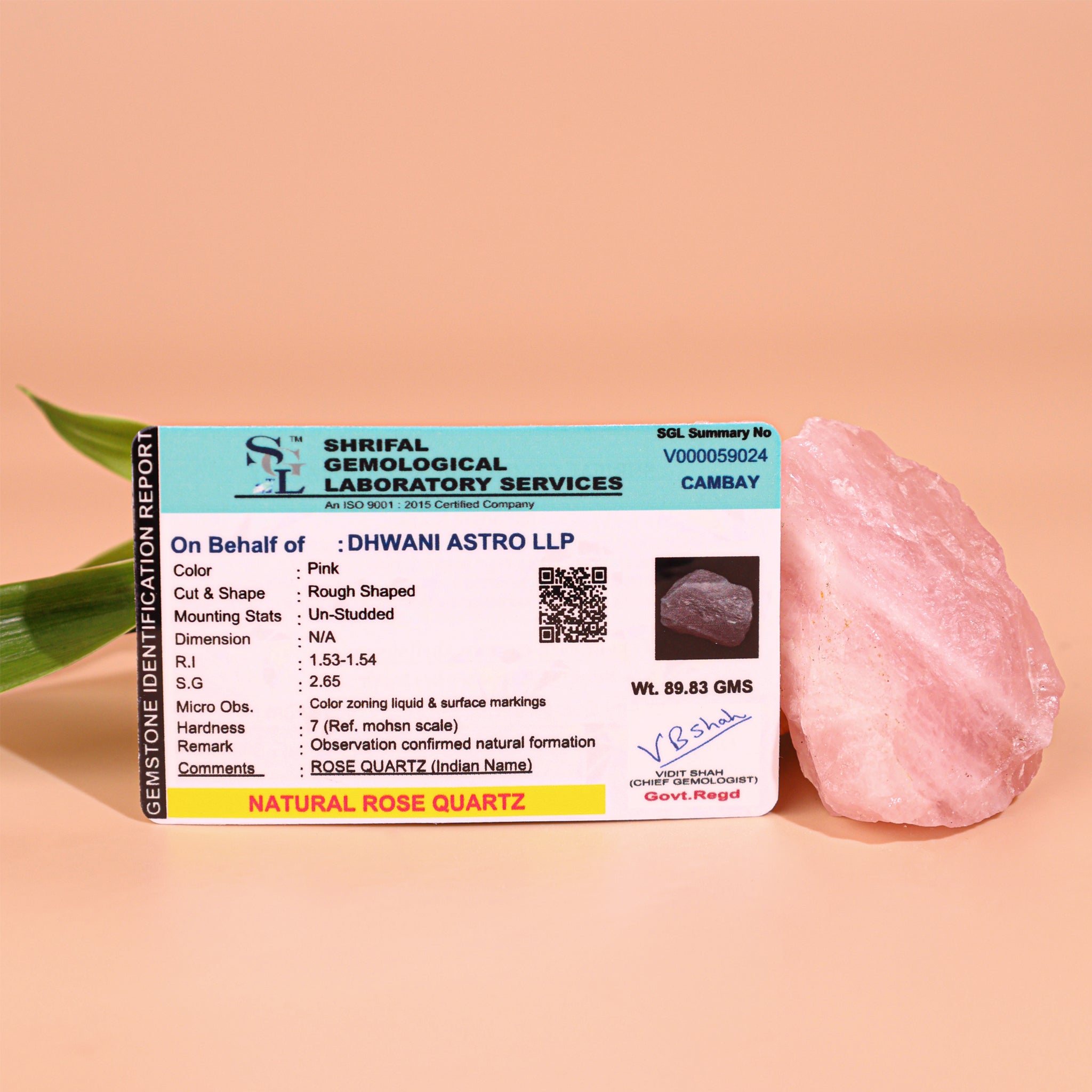 Rose Quartz  Rough Stone