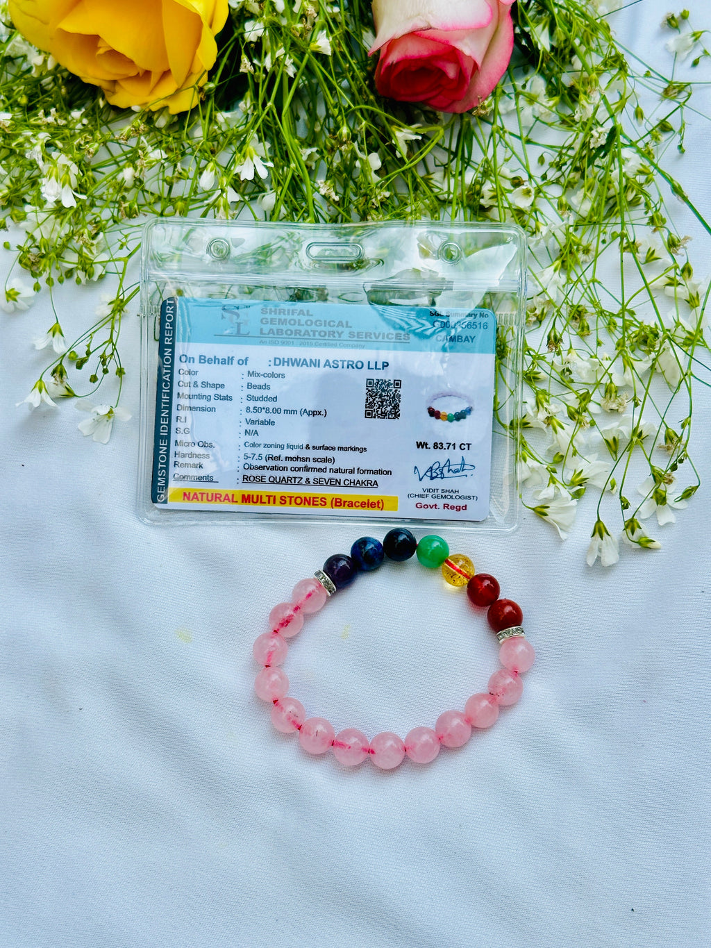 Happy Love Life: Seven Chakra with Rose Quartz Bracelet