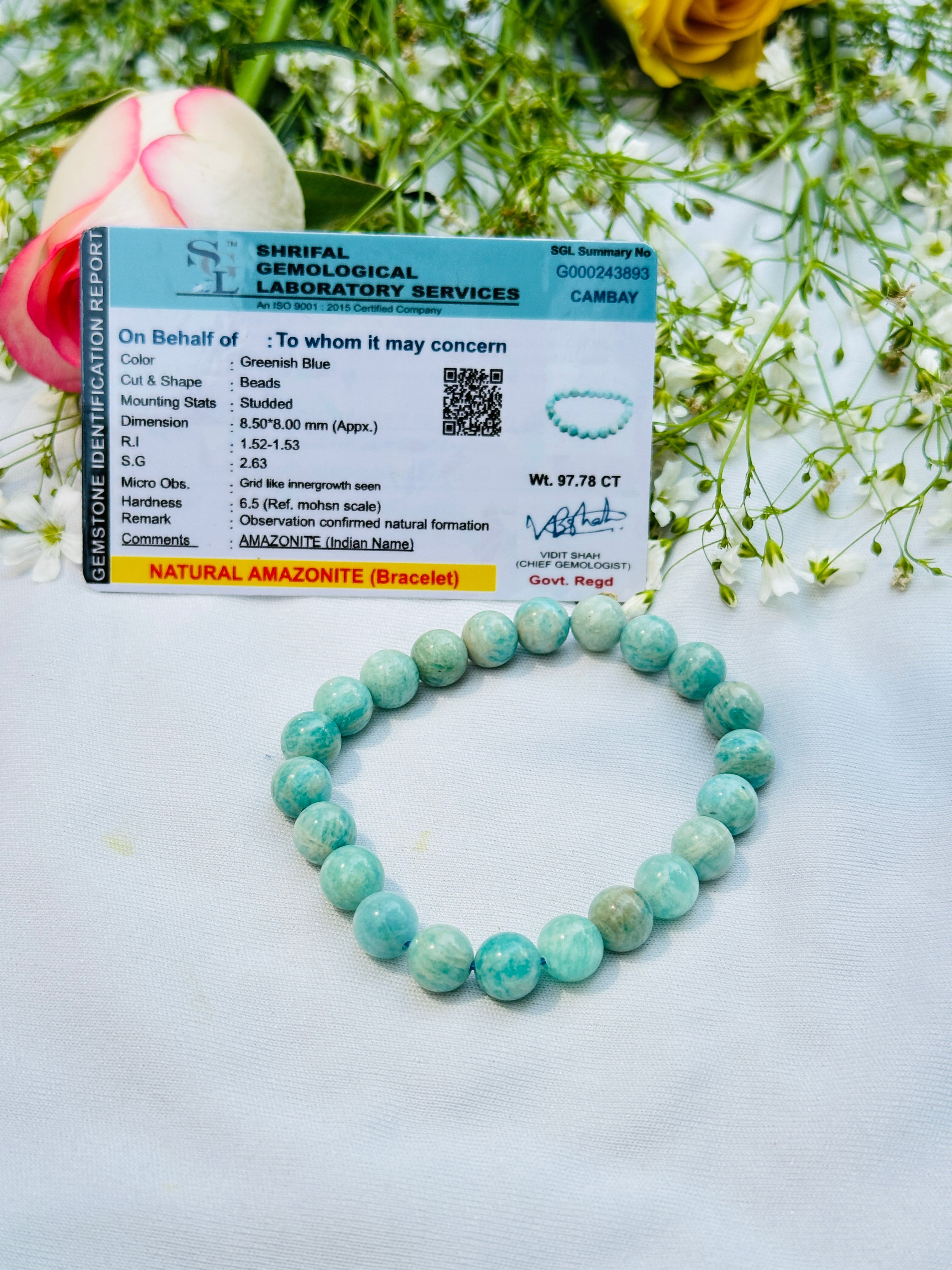 Enhances Love, Calms Your Mind, Beautifies Skin: Amazonite Bracelet