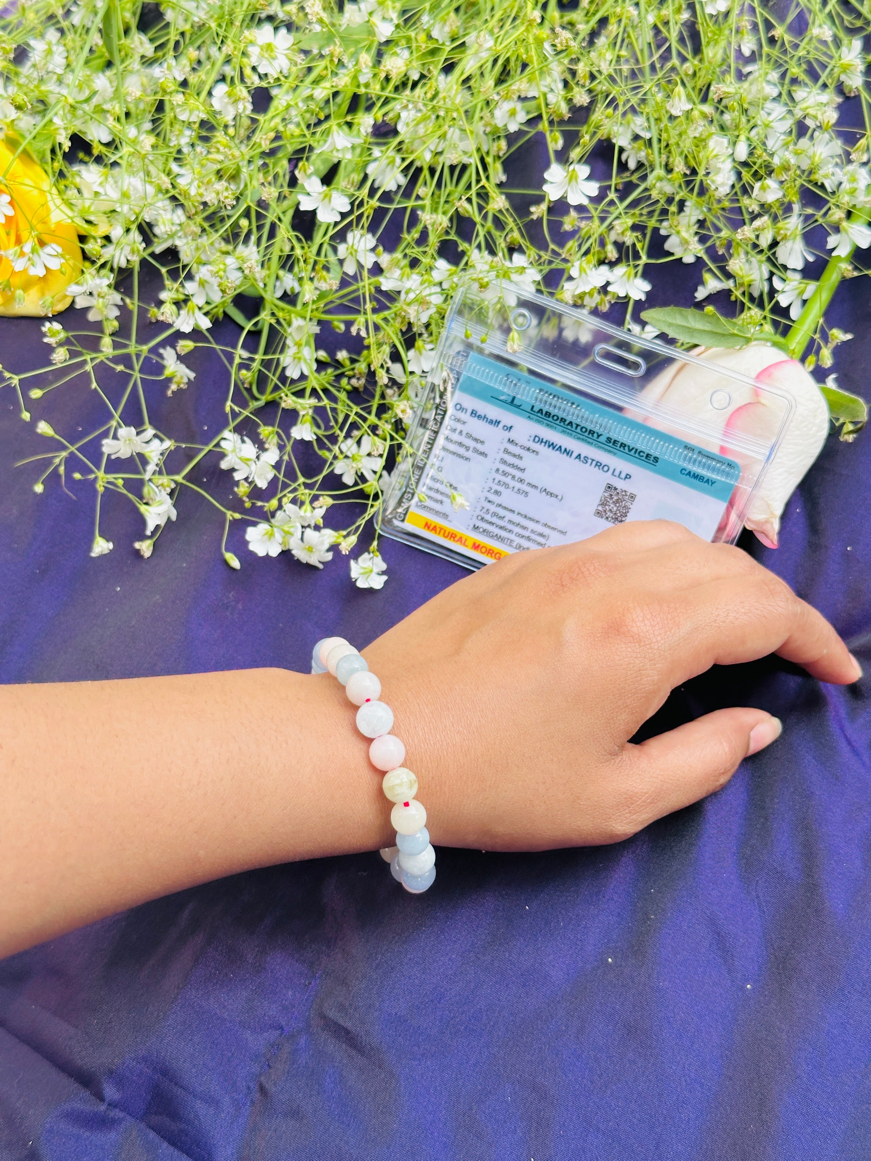 Fear, Anger, Stress and Anxiety Relief: Morganite Bracelet