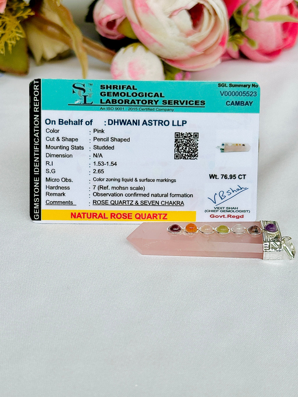 Improve Love, Relationship & Emotional Connection: Rose Quartz Seven Chakra Pendant