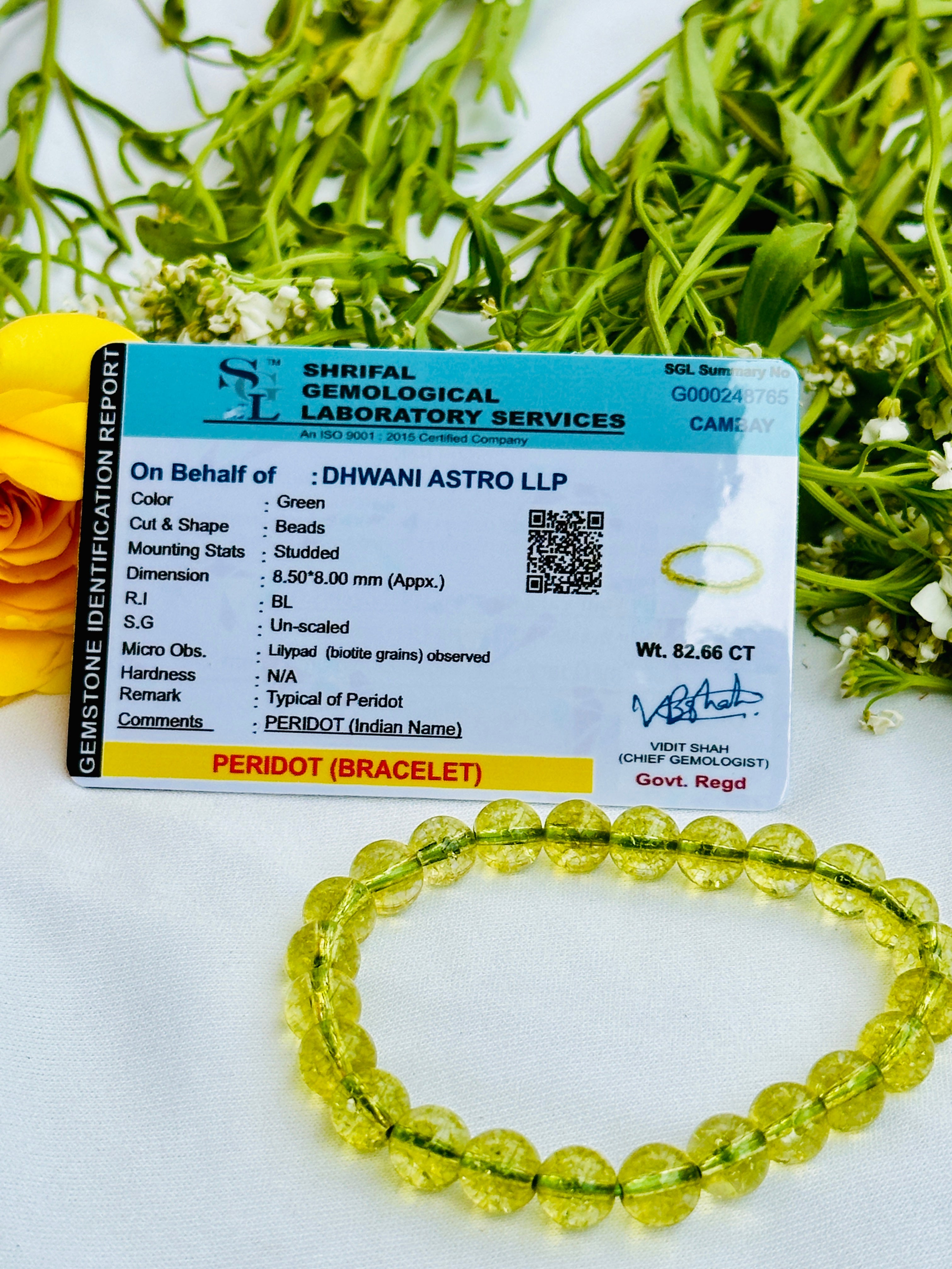 Stress Relieve and Removes Tension: Peridot Bracelet