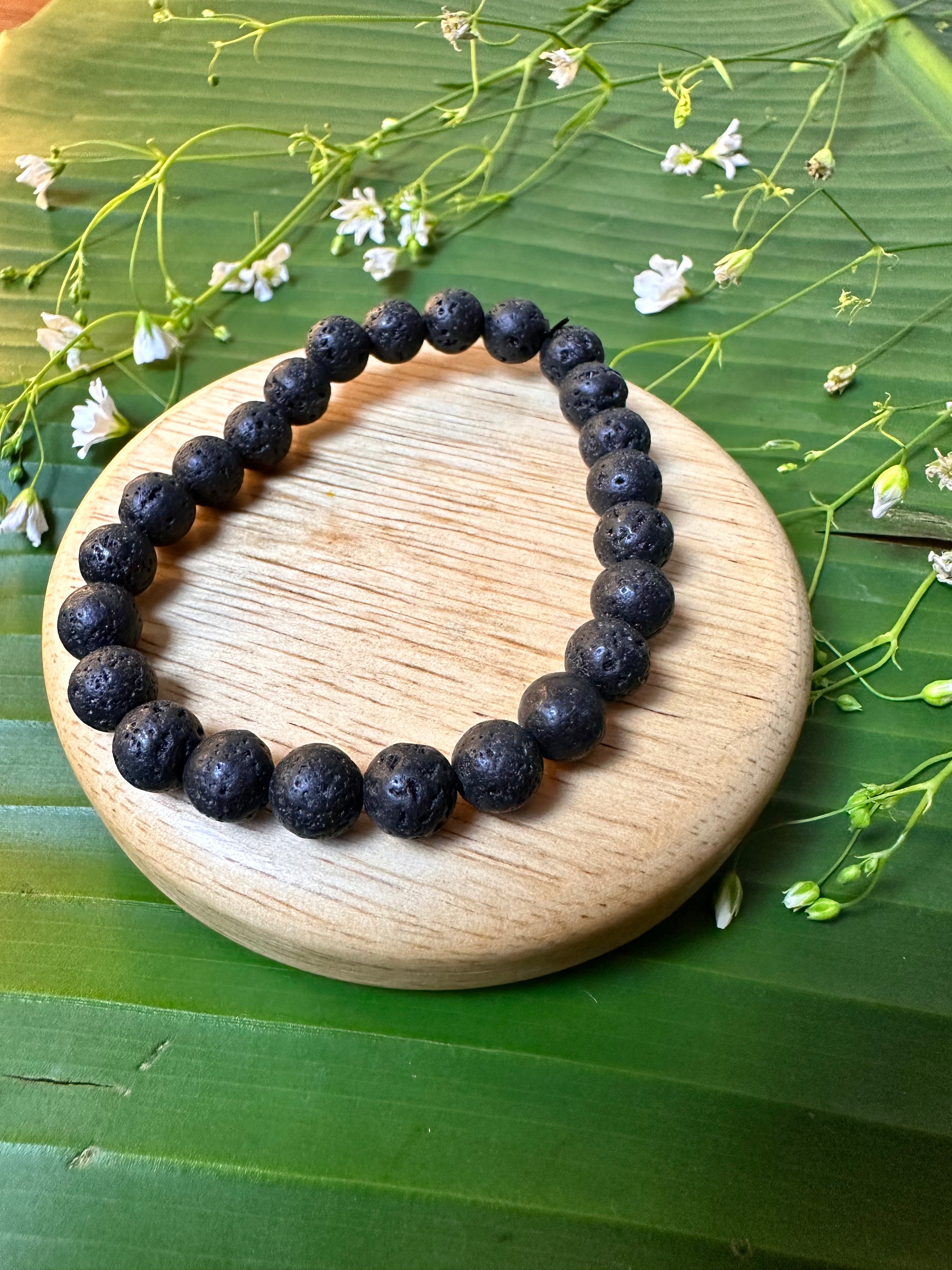 Grounding, Stability and Energy Booster Bracelet: Lava Stone Bracelet
