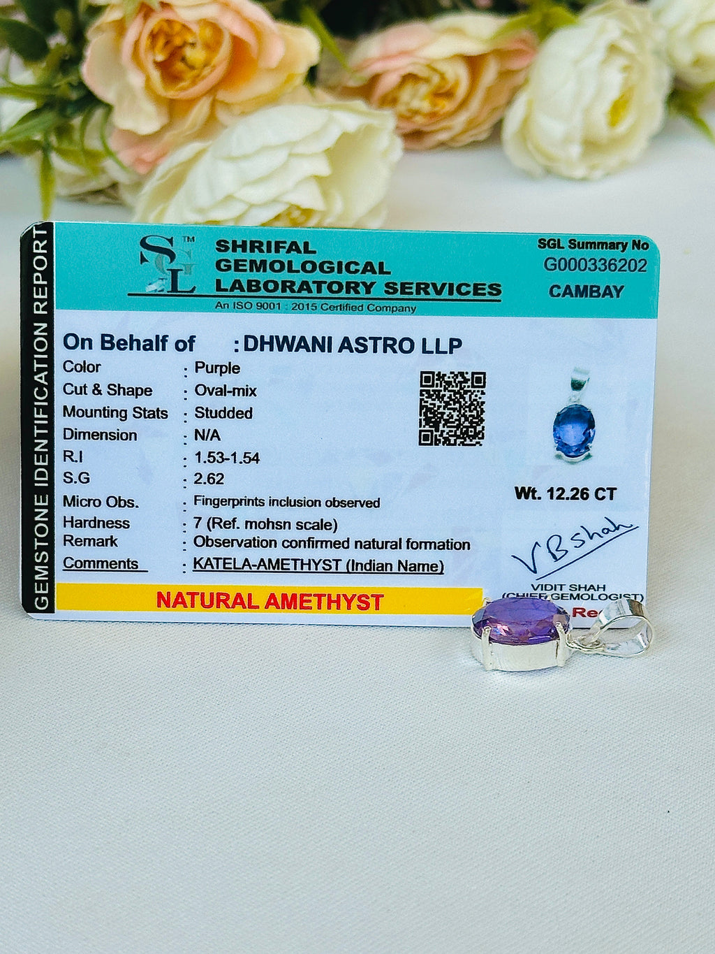 Attract Luck, Enhance Intuition, Improve Health & Skin: Amethyst Crystal Pendant