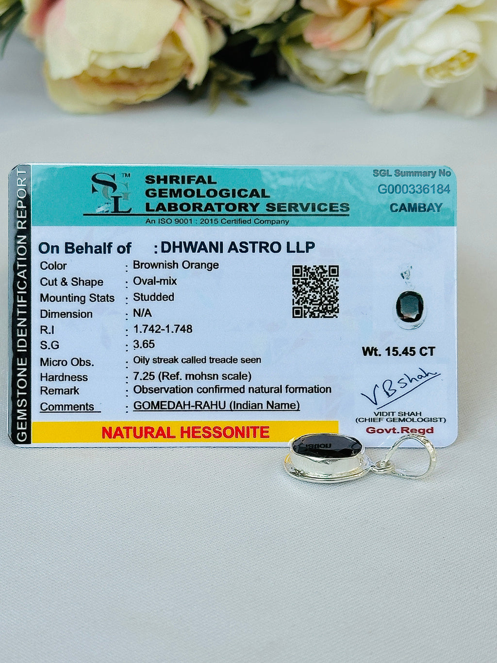 Rahu Hessonite Pendant