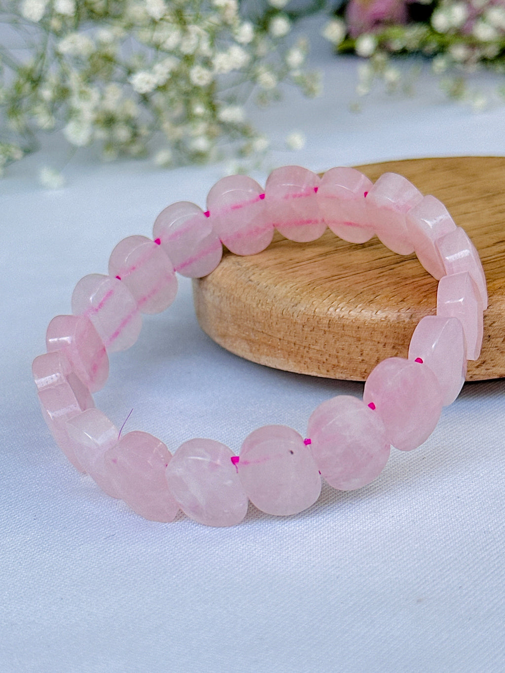 Improve Love, Relationship & Emotional Connection: Rose Quartz Emerald Cut Bracelet
