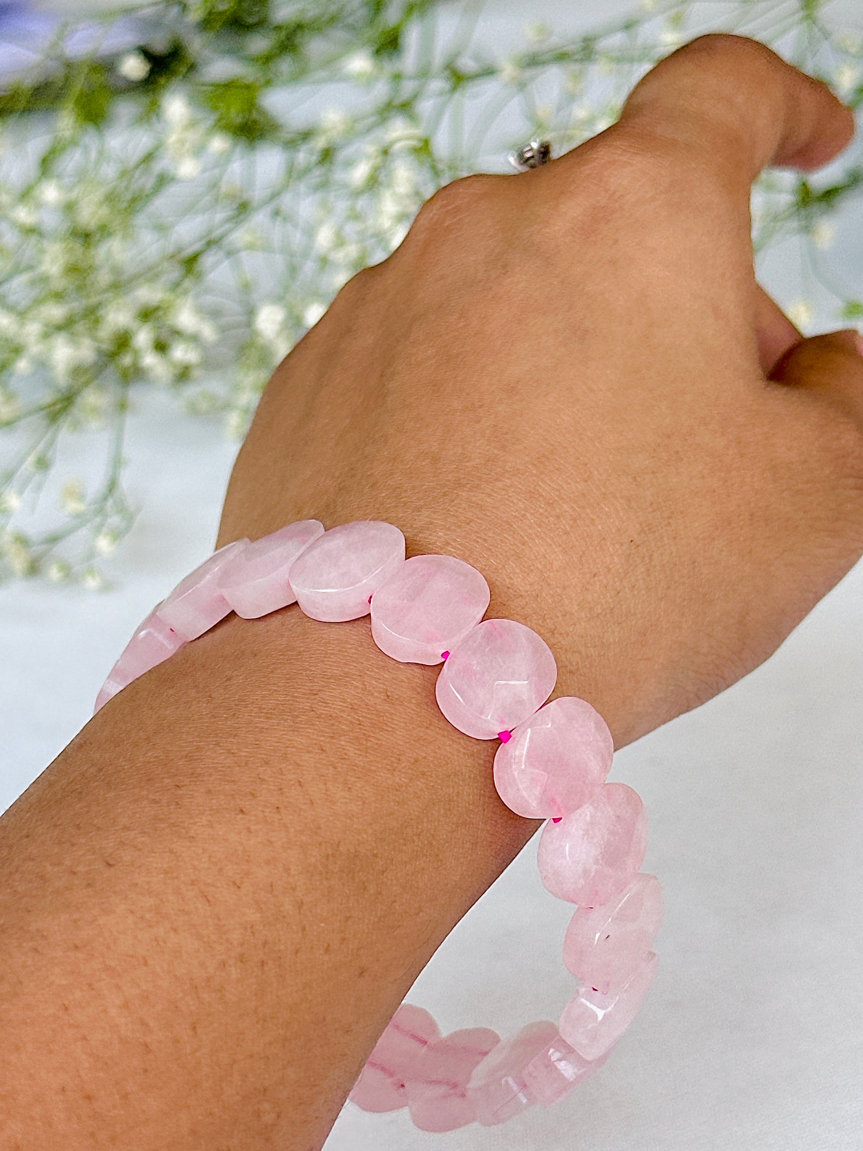 Improve Love, Relationship & Emotional Connection: Rose Quartz Emerald Cut Bracelet