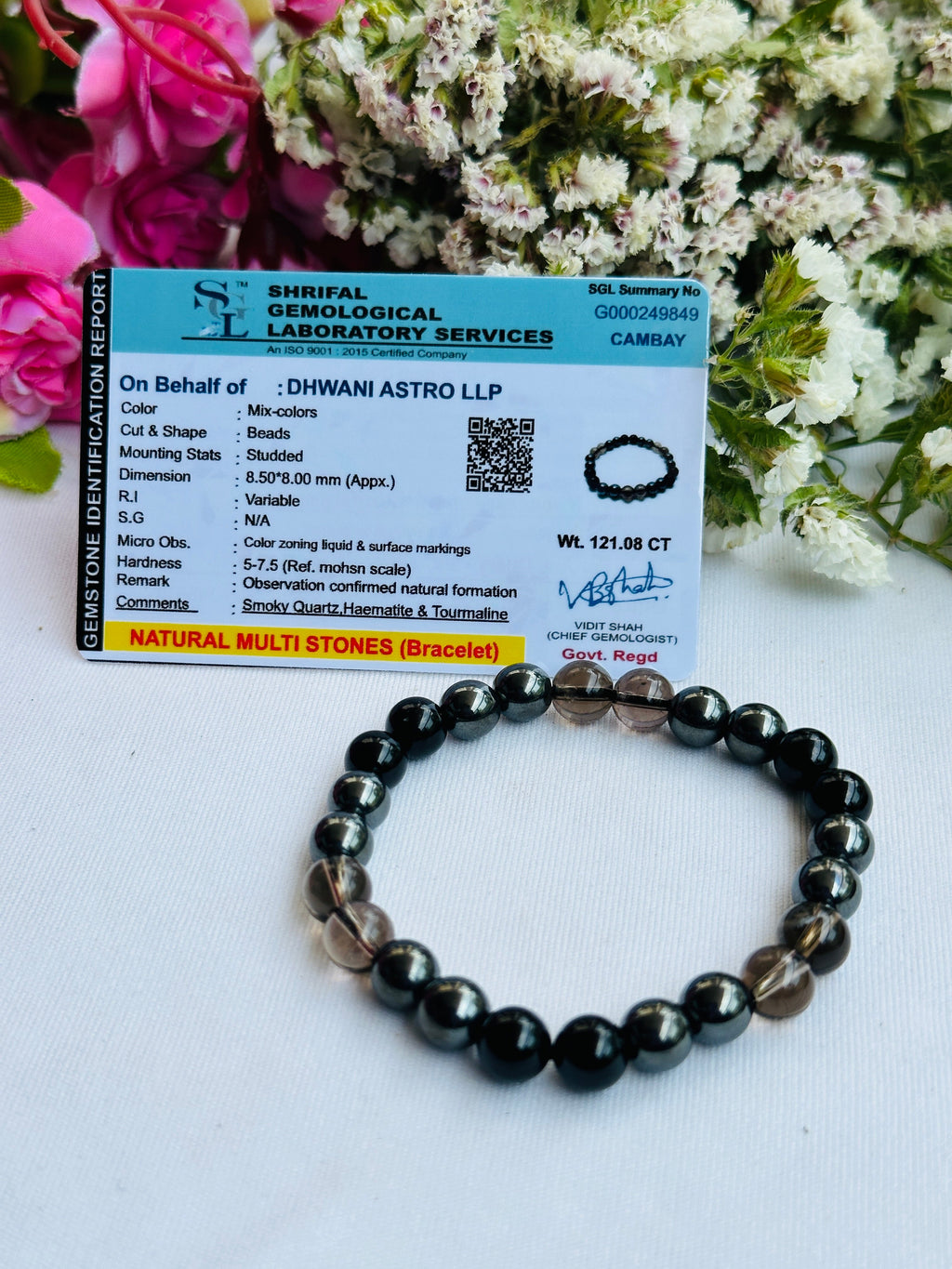 Protect from Negativity, Evil Eye, and Fear Bracelet (Smoky Quartz, Black Obisidian & Hematite)