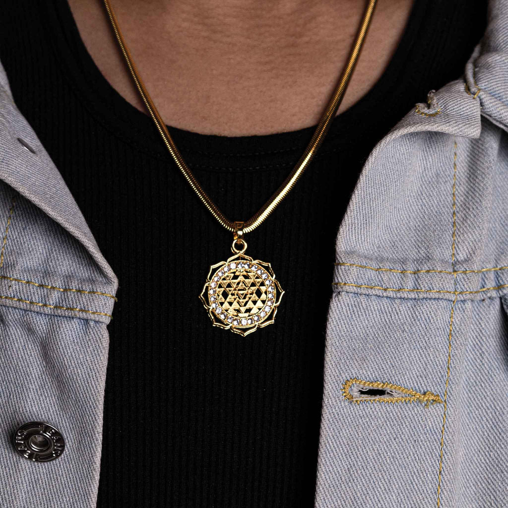 Gold Laxmi Yantra Pendant