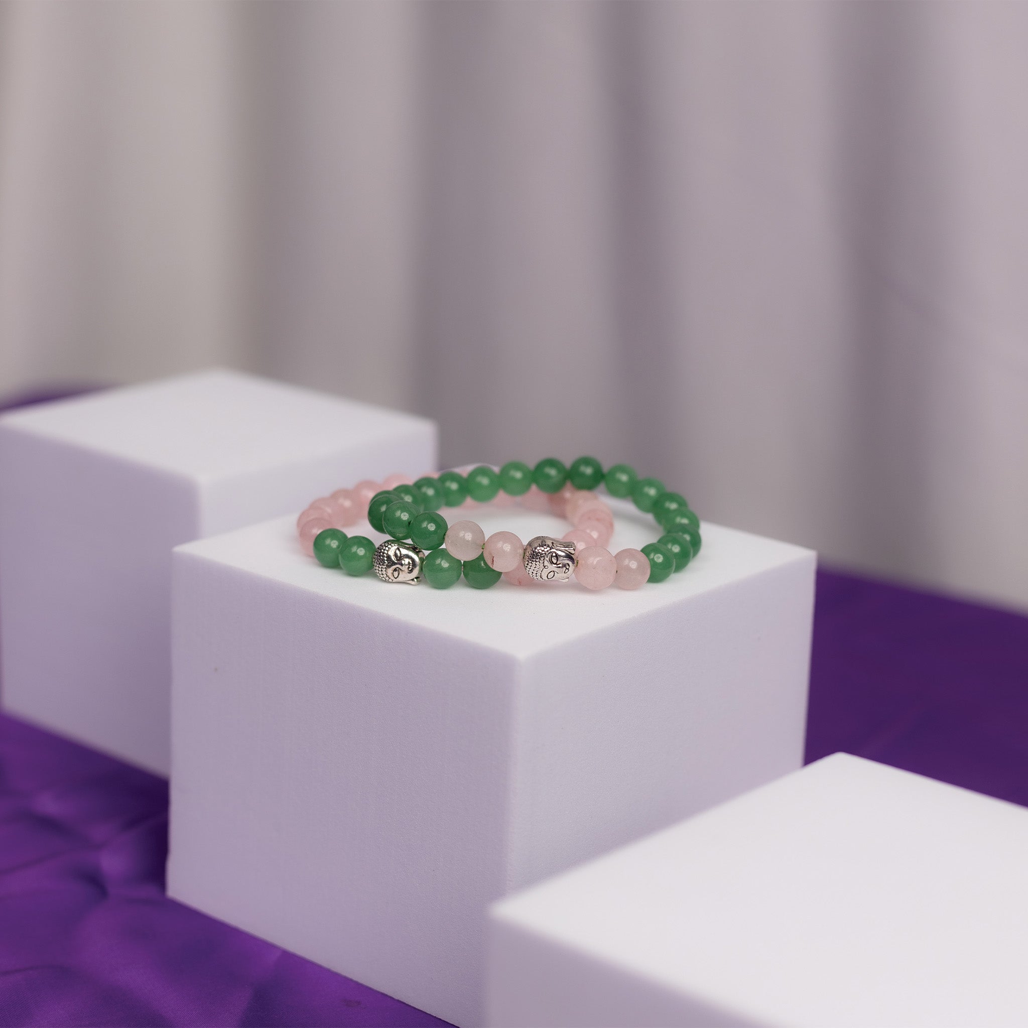 Rose Quartz & Green Aventurine Bracelet Combo