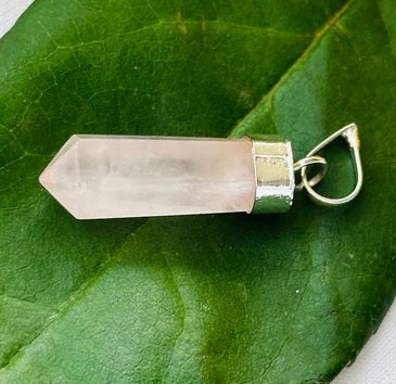 Improve Love, Relationship & Emotional Connection: Rose Quartz Pencil Pendant