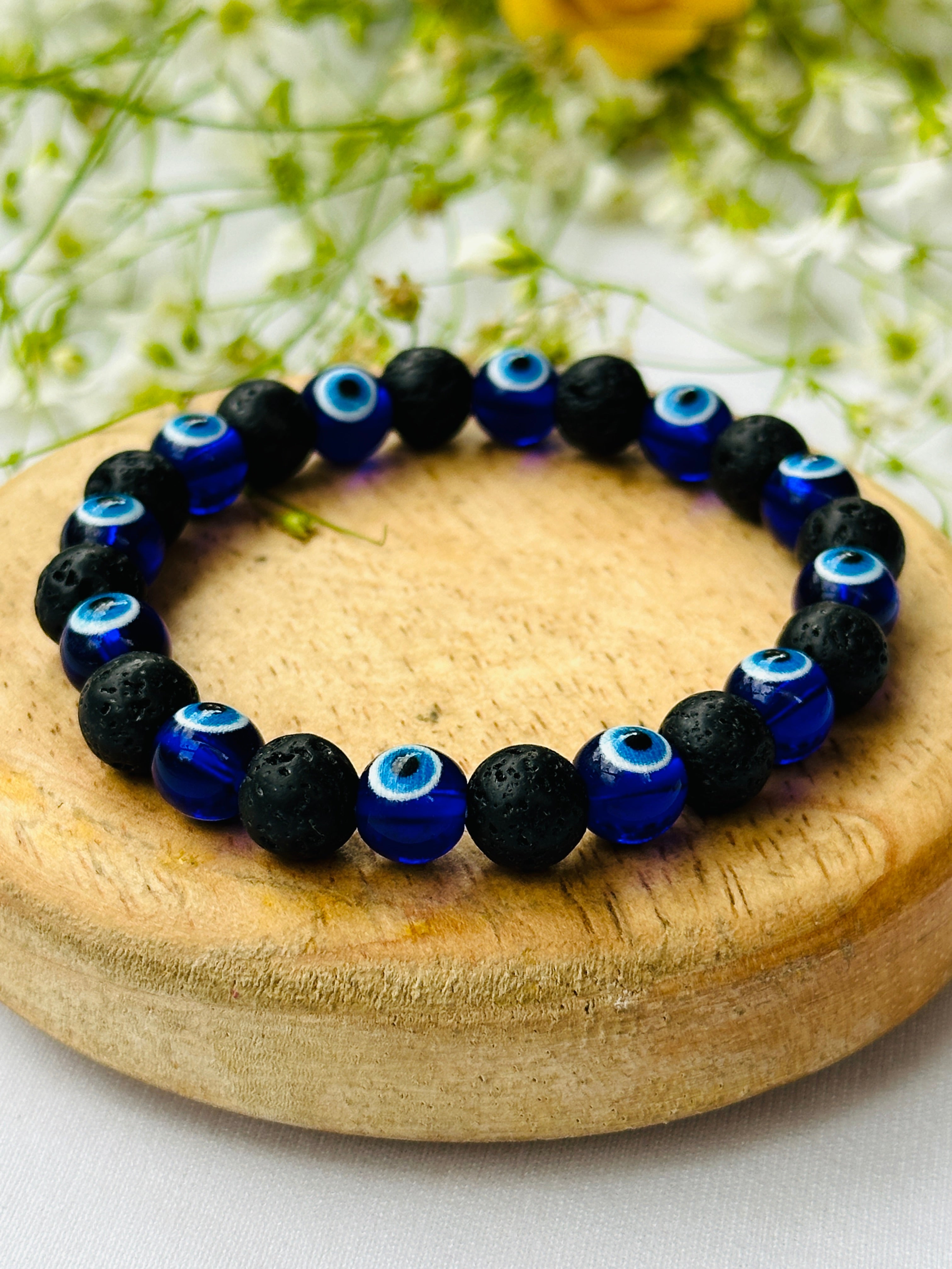 Lava Stone with Evil Eye Bracelet