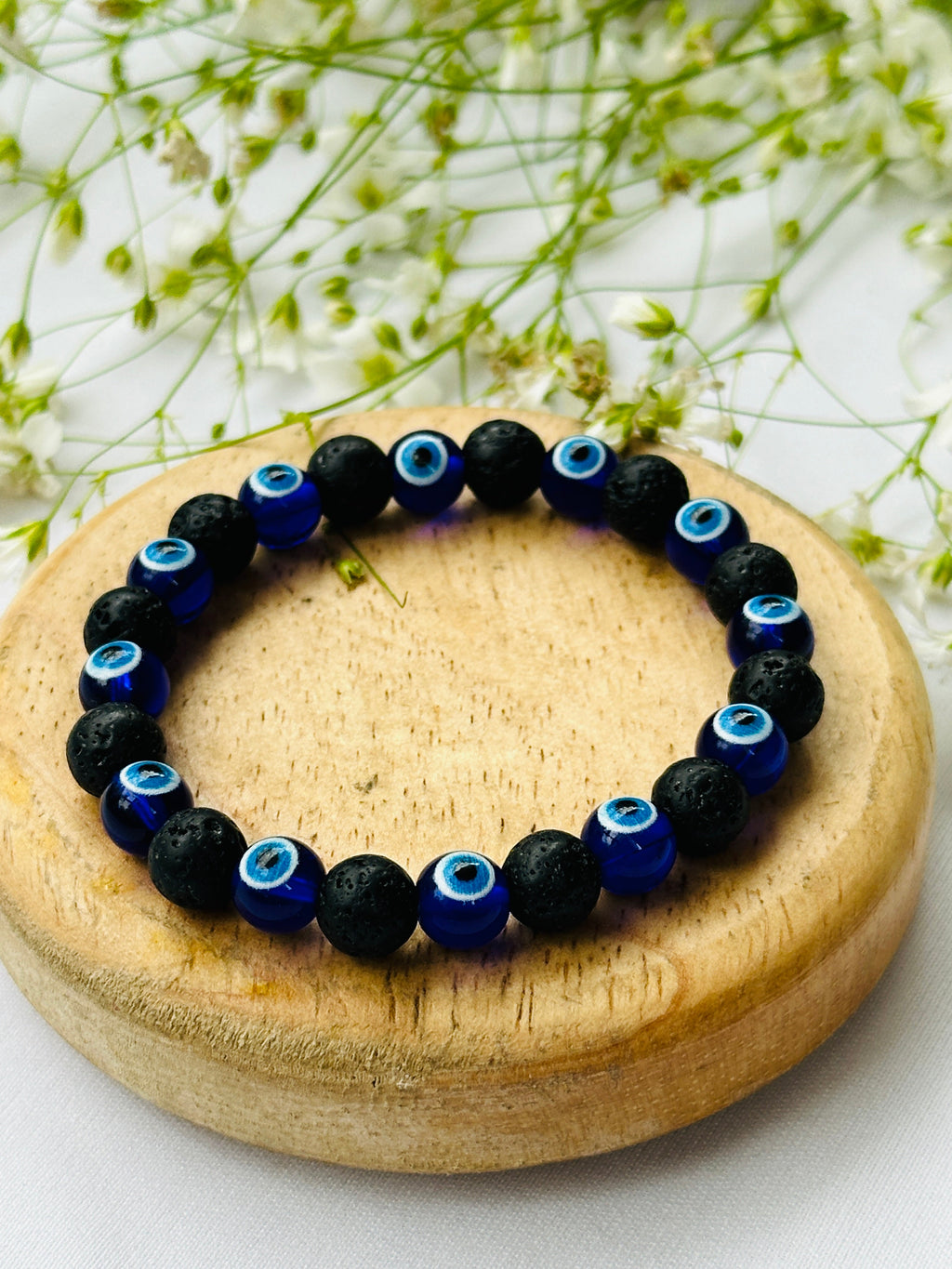 Lava Stone with Evil Eye Bracelet