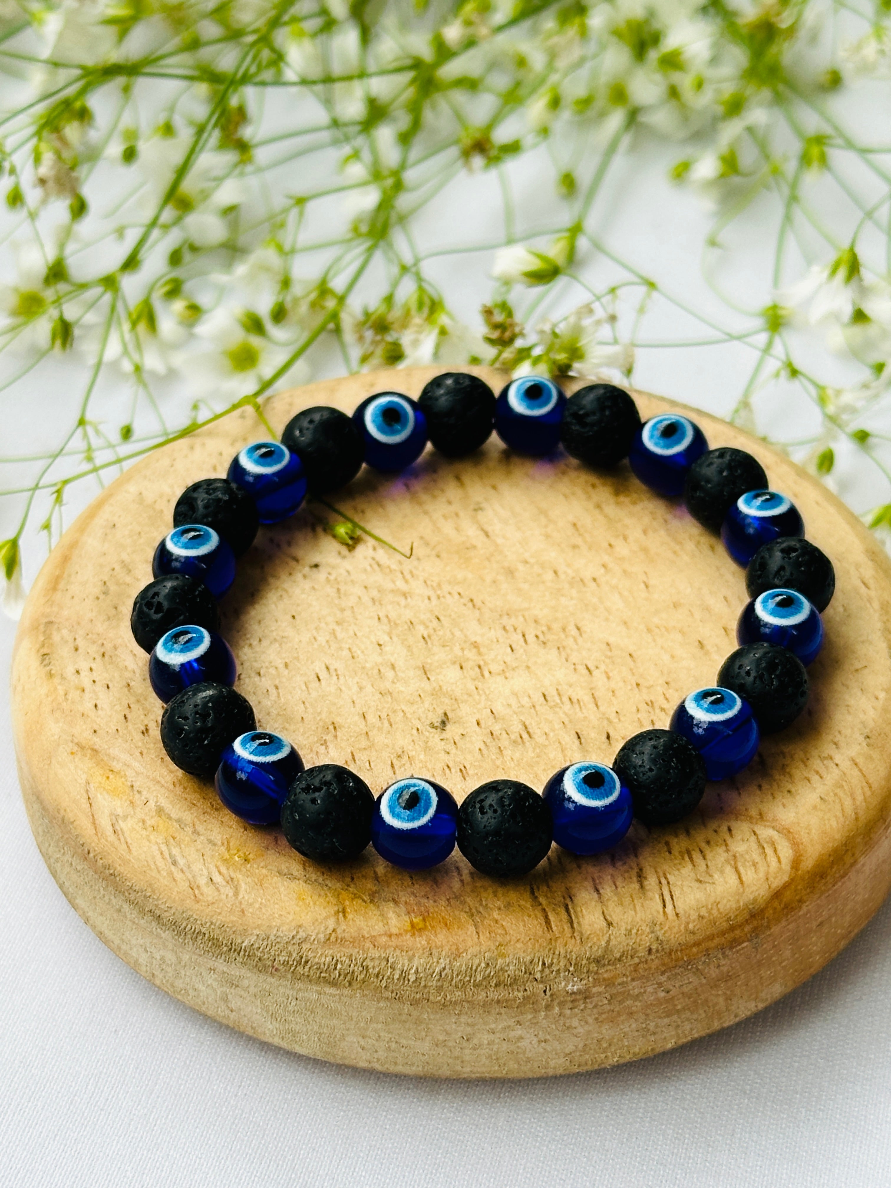 Lava Stone with Evil Eye Bracelet