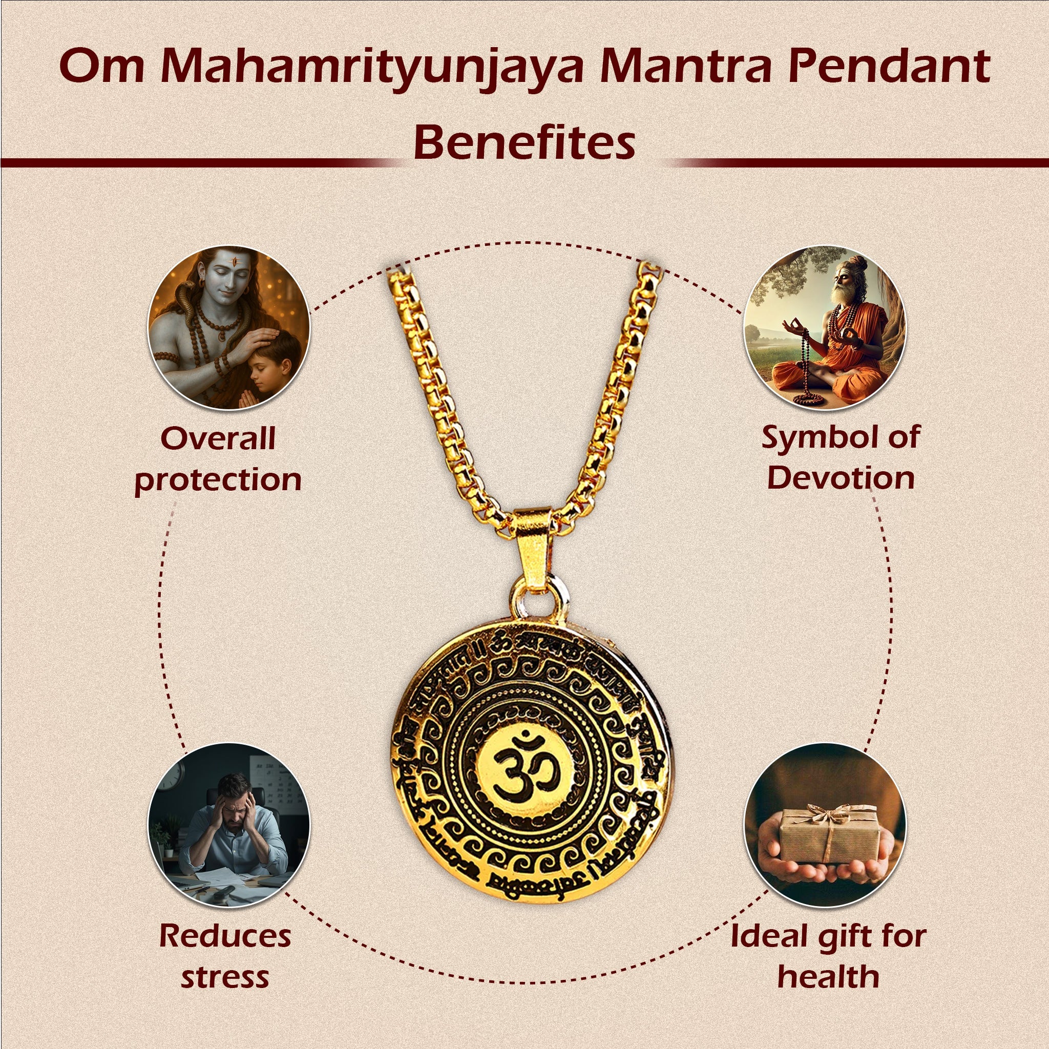 Om Mahamrityunjaya Mantra Pendant
