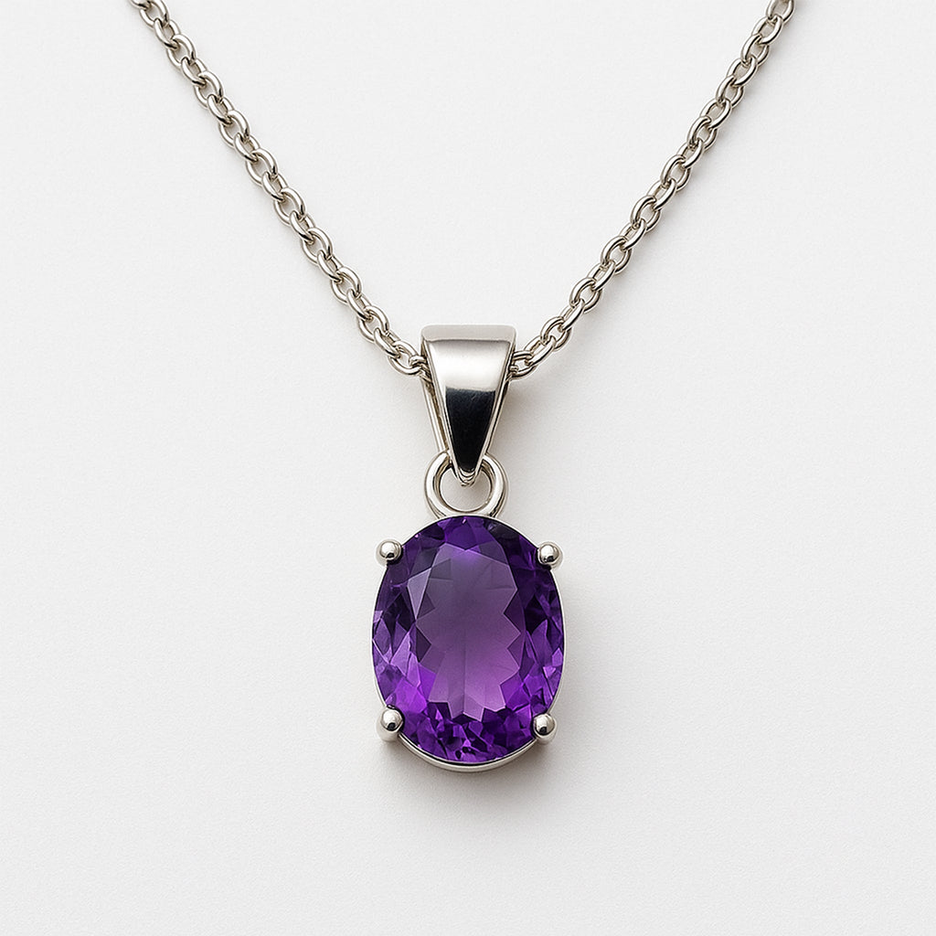 Attract Luck, Enhance Intuition, Improve Health & Skin: Amethyst Crystal Pendant
