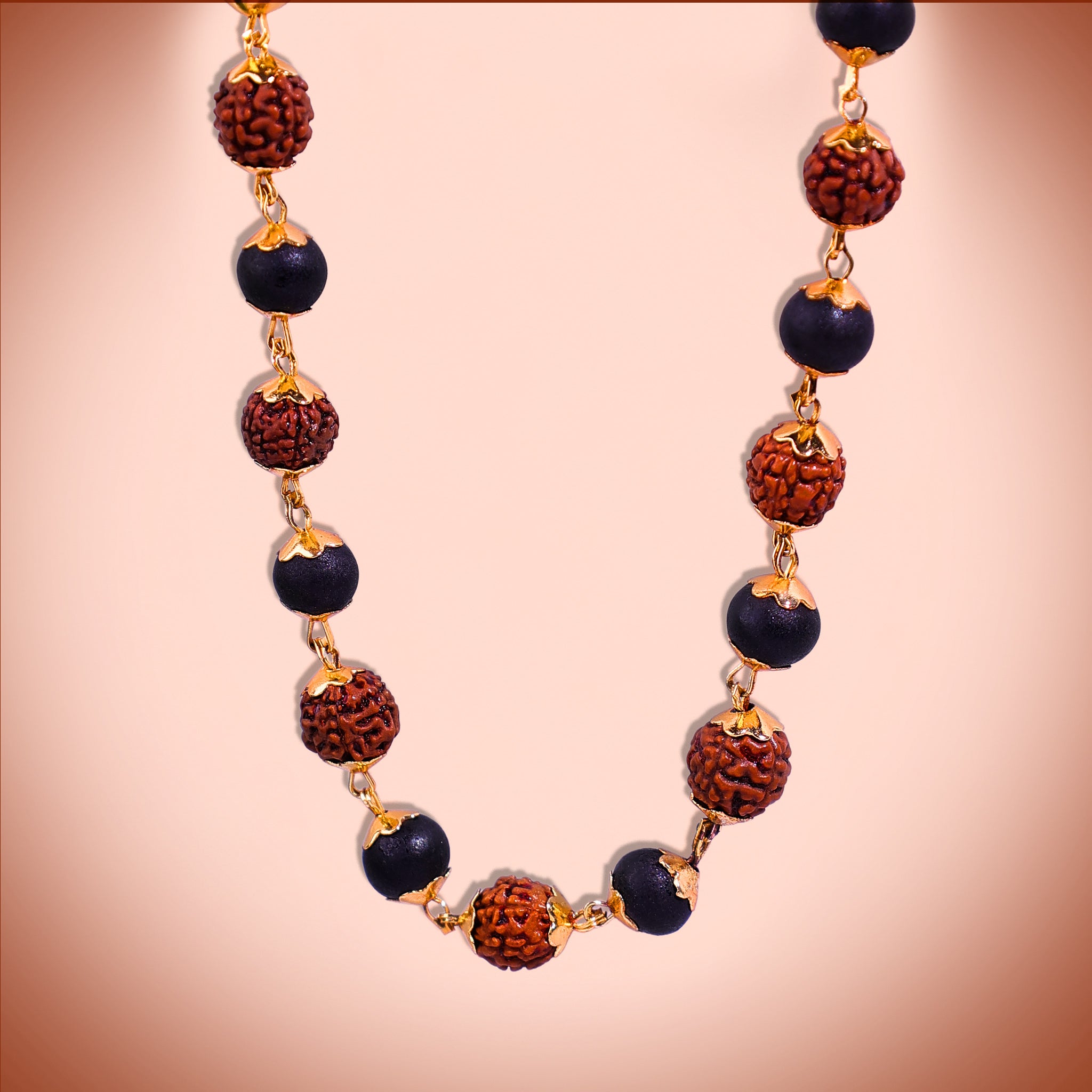 Karungali Mala With Rudraksha Beads