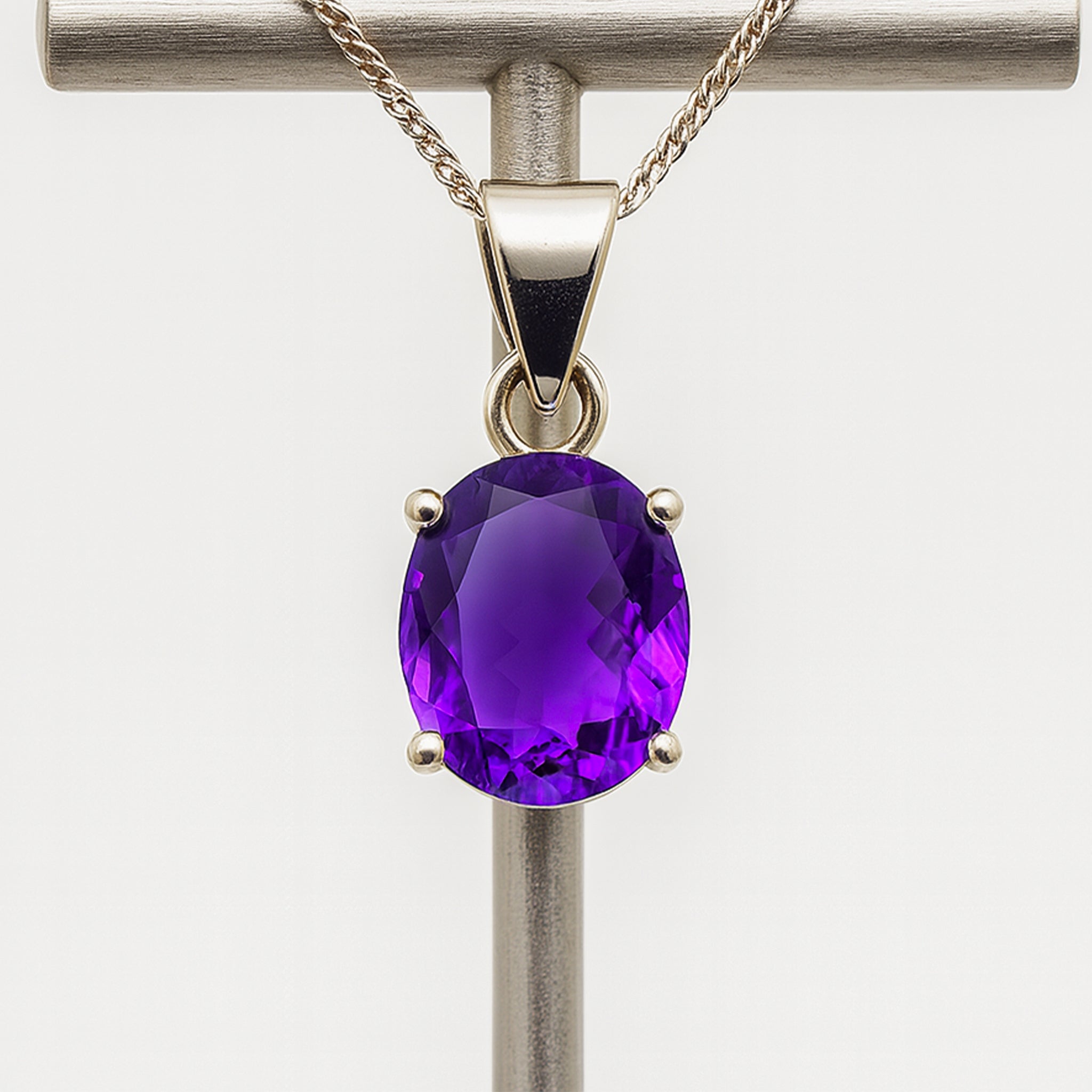Attract Luck, Enhance Intuition, Improve Health & Skin: Amethyst Crystal Pendant