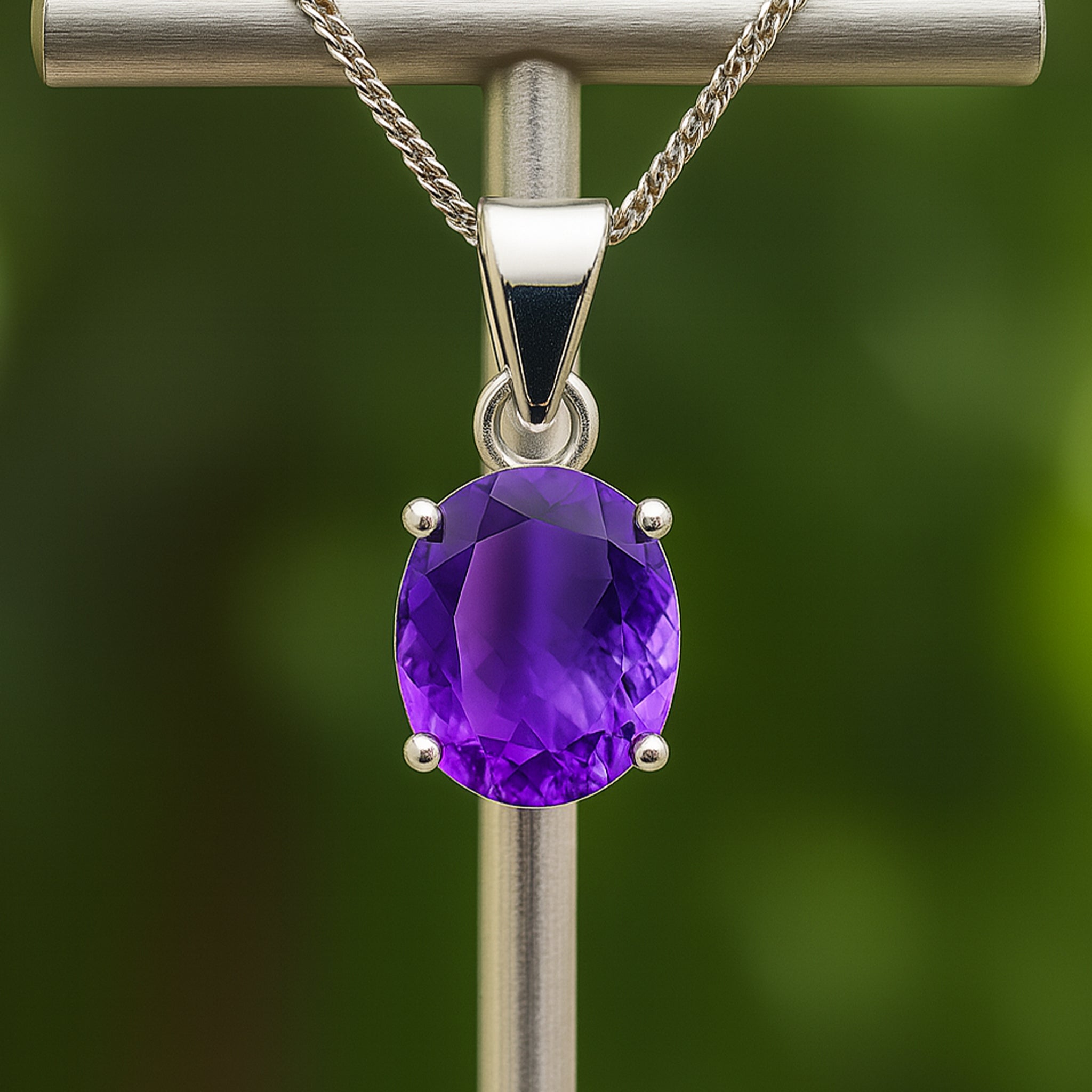 Attract Luck, Enhance Intuition, Improve Health & Skin: Amethyst Crystal Pendant