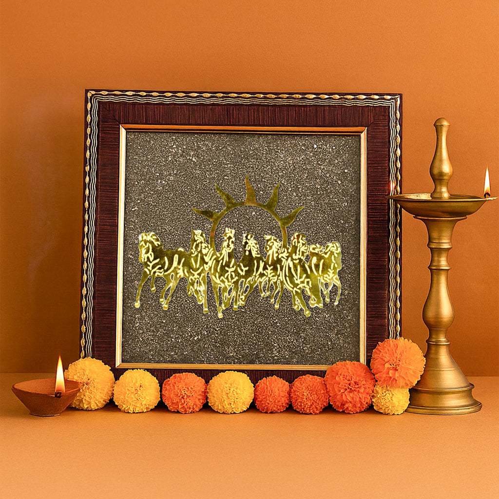 7 Horses Raw Pyrite Frame