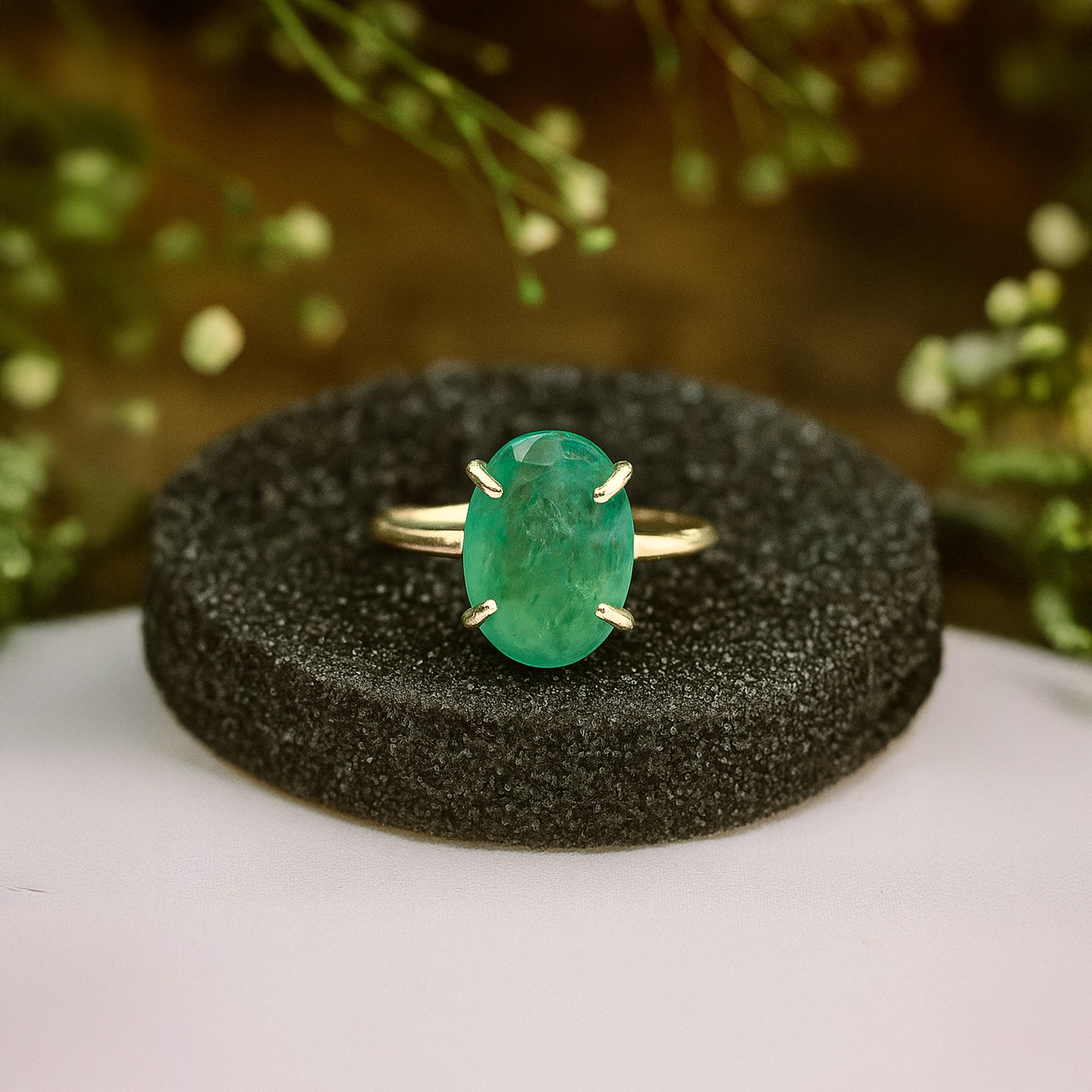 Promotes Wealth Attraction & Money Growth: Green Aventurine Ring