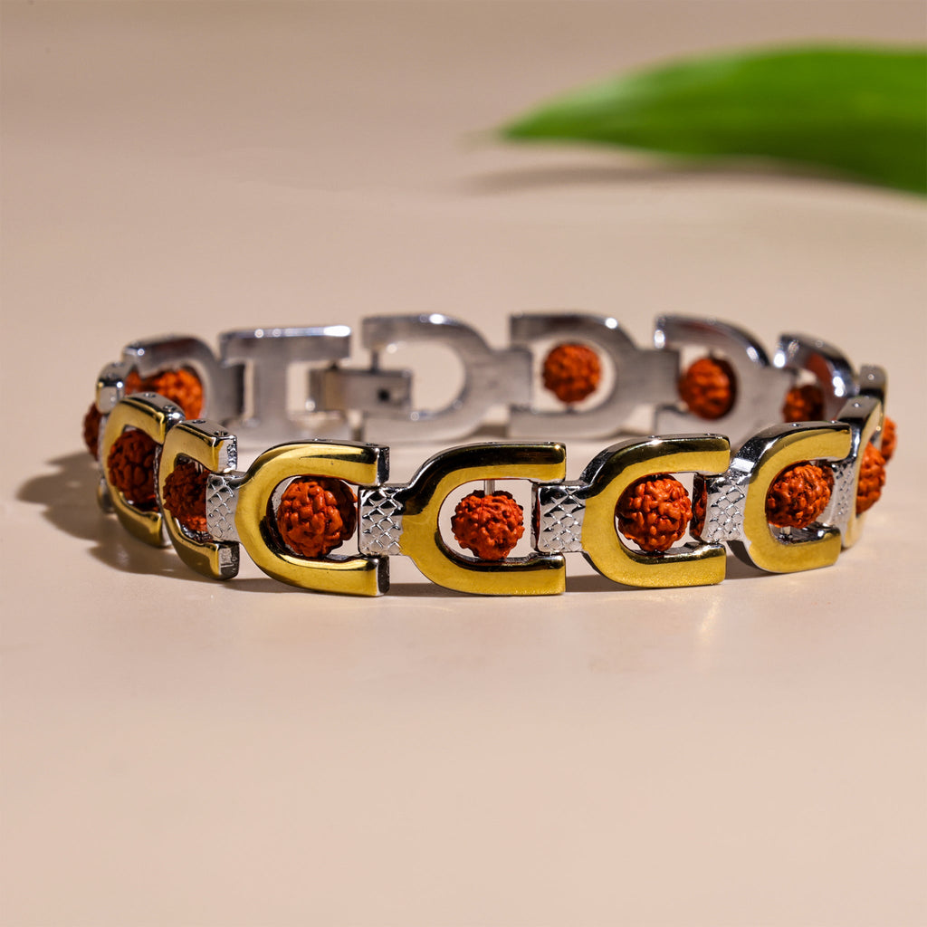 Duotone Rudraksha Bracelet (IGP Gold & Silver Plating)